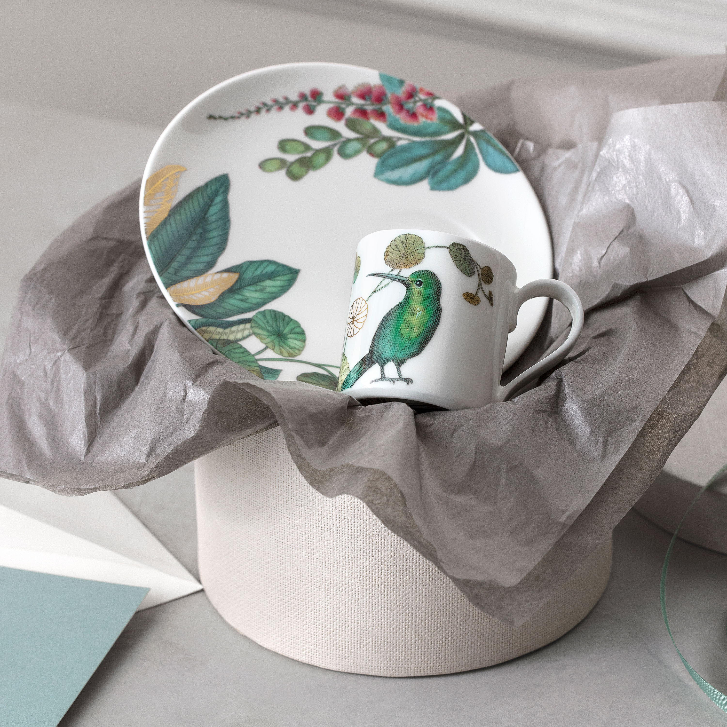 Avarua Espresso cup saucer - Multi-colored, 5.6'', Premium Bone Porcelain