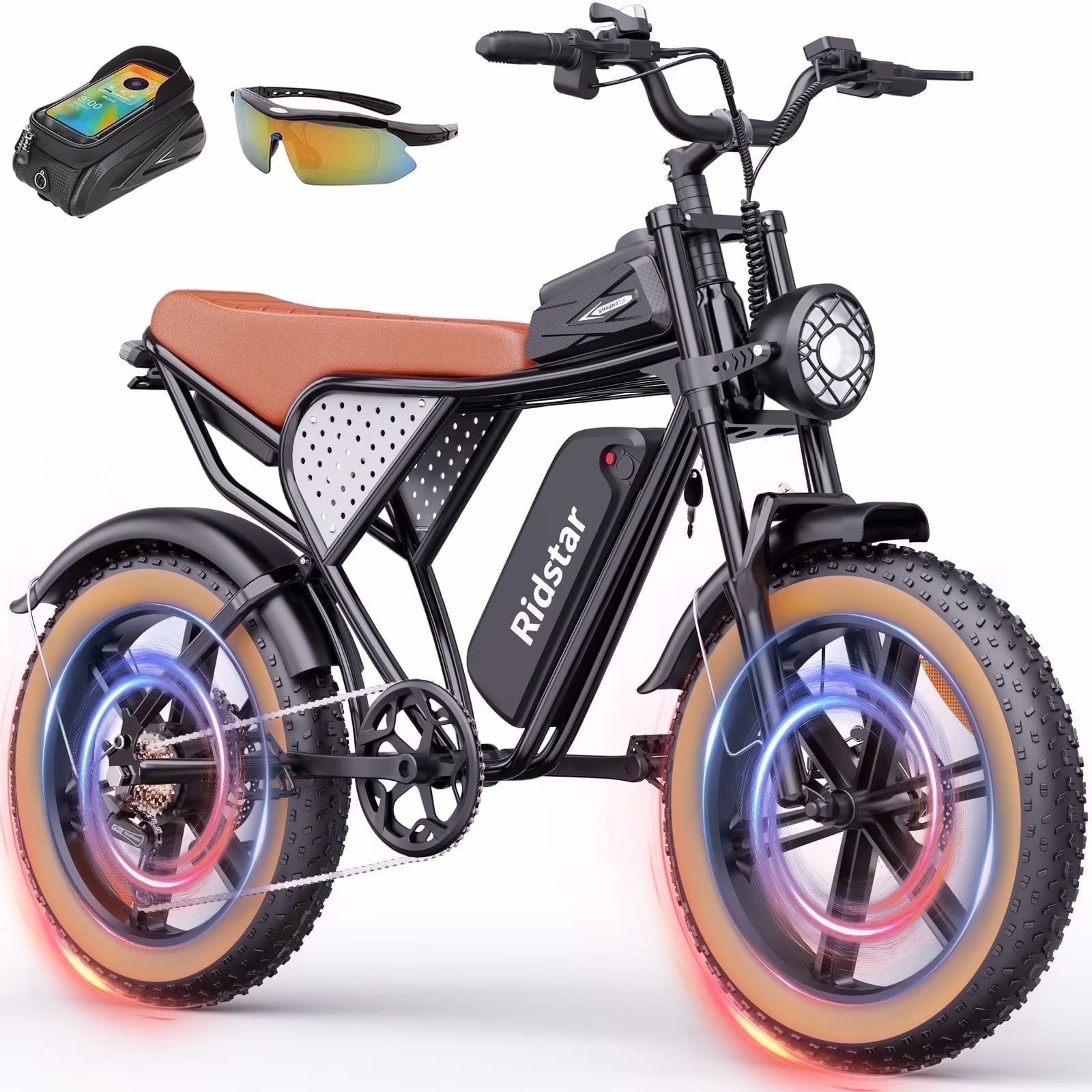 Electric Biycle for Adults,1200W 32MPH,48V 20AH Electric Dirt Bike,20" Fat Tire 7 Speed Mountain Bike UL2849(20inch-1500W-48V 20AH) - Image 7