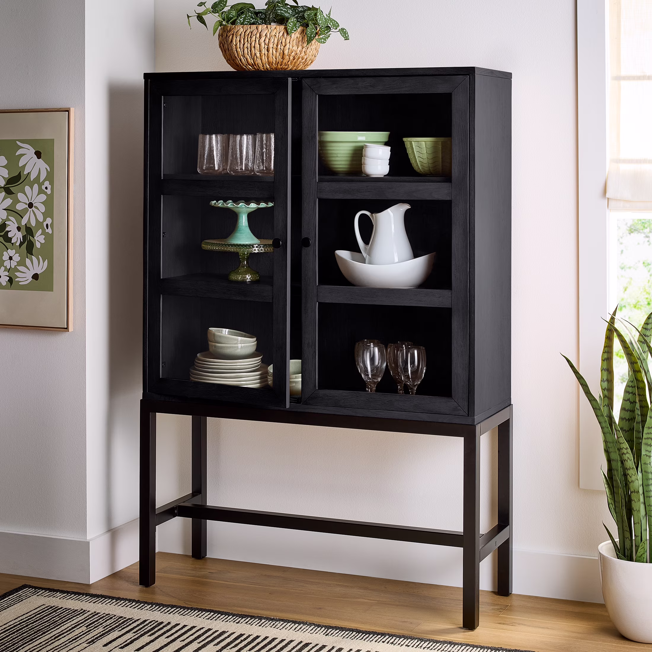Better Homes & Gardens Ezra China Cabinet, Light Honey Finish