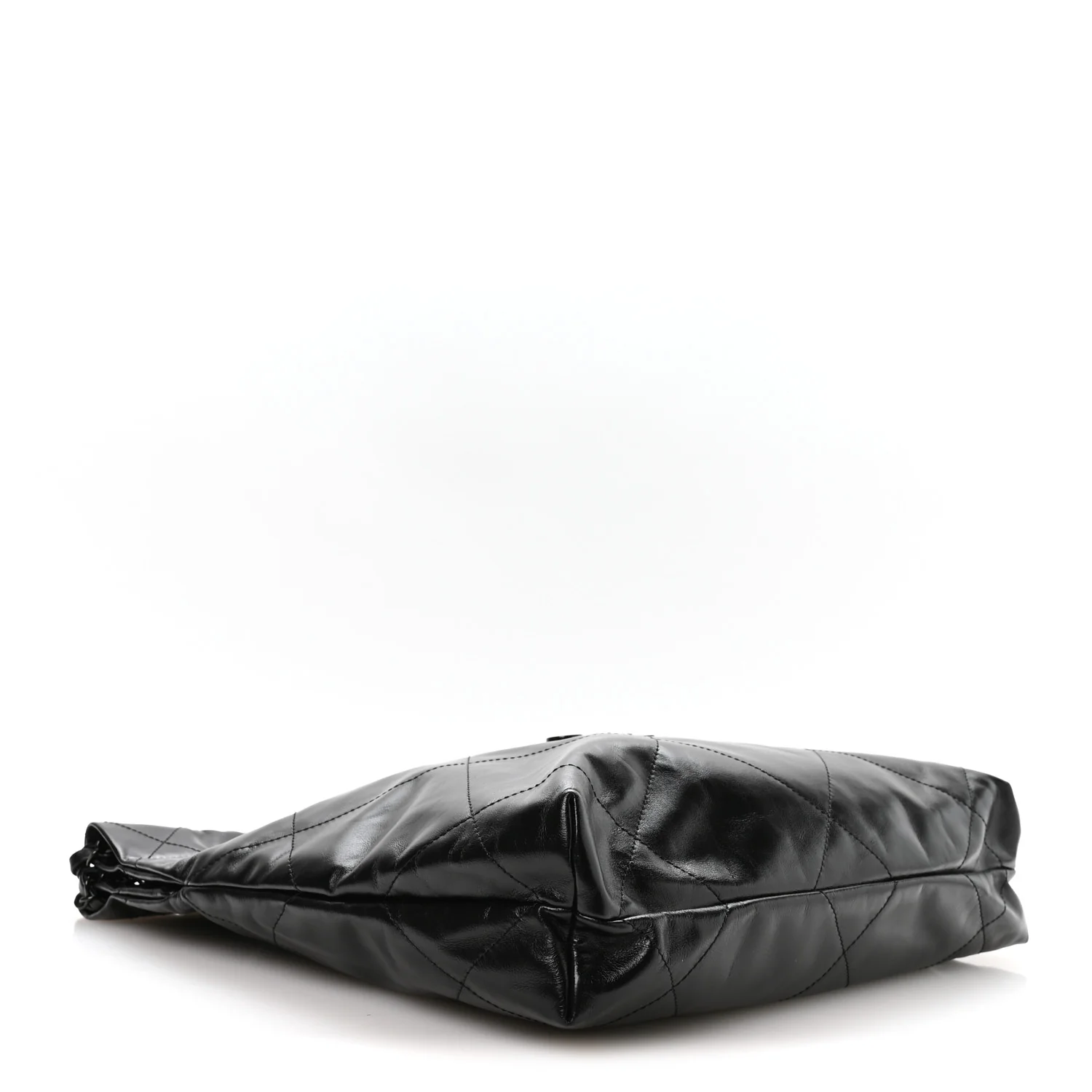 Shiny Calfskin Quilted Small Chanel 22 So Black