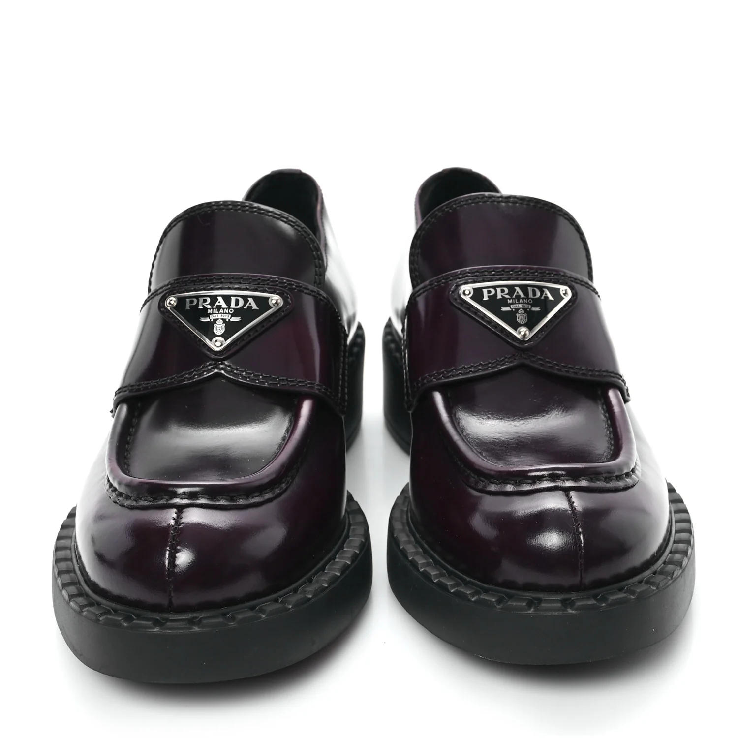 Spazzolato Metal Triangle Logo 50mm Loafers 35 Cordovan
