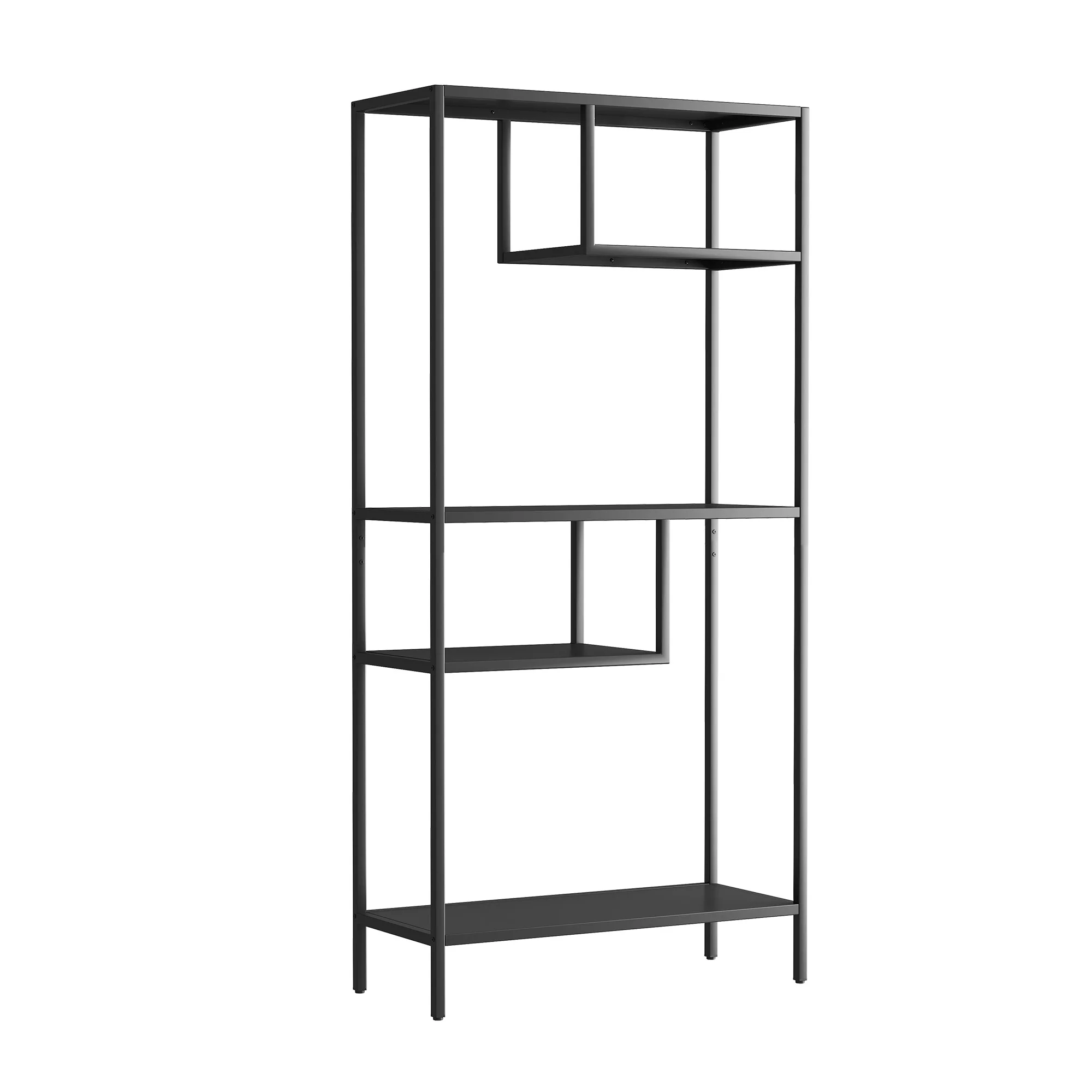 Modern Storage Shelf with 4 Compartments Metal Legs, Freestanding Organizer,Book Shelves Display Shelves for Living Room, Bedroom, Home Office - Image 3