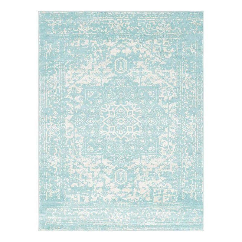 Unique Loom Arlington 7x10 Aqua Blue Area Rug