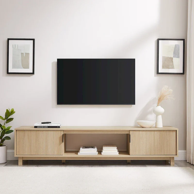 Middlebrook Designs Contemporary 70-Inch TV Stand with Fluted Doors