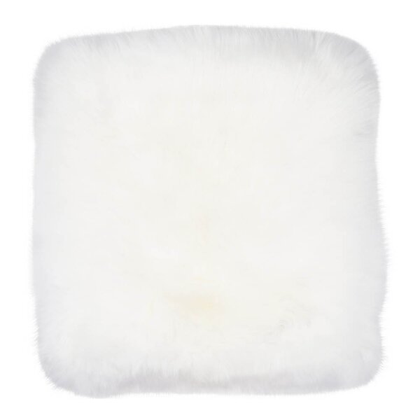 Sitteunderlag new zealand saueskinn lang ull 40x40 cm ivory