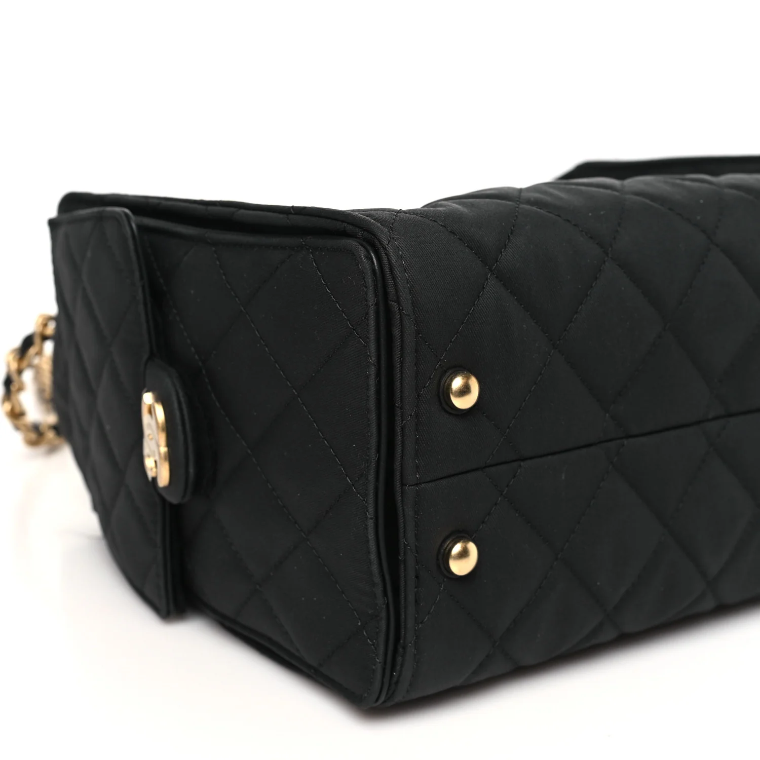 Canvas Quilted Small Chanel 25 Handbag Black