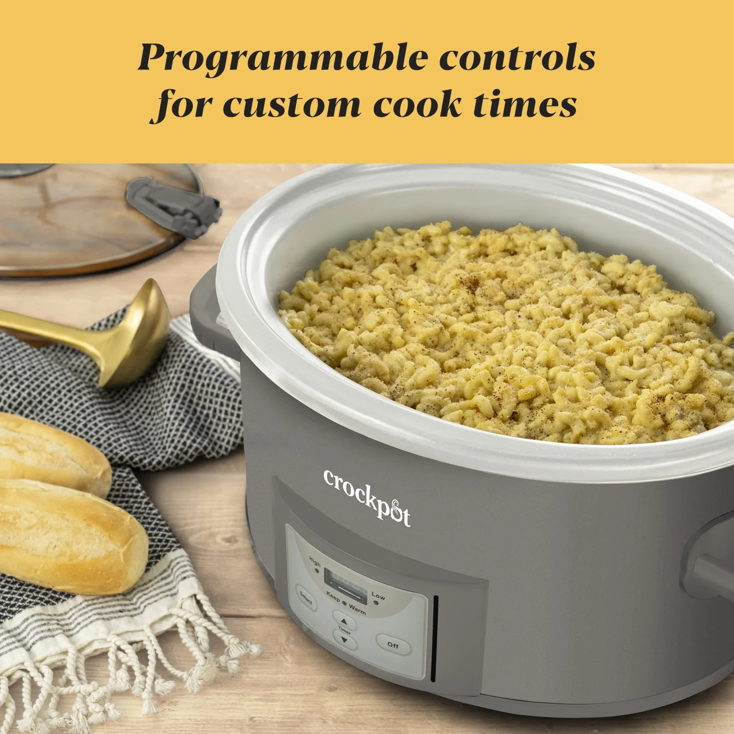 Crockpot 7 - Quart Cook and Carry Programmable Slow Cooker, Grey