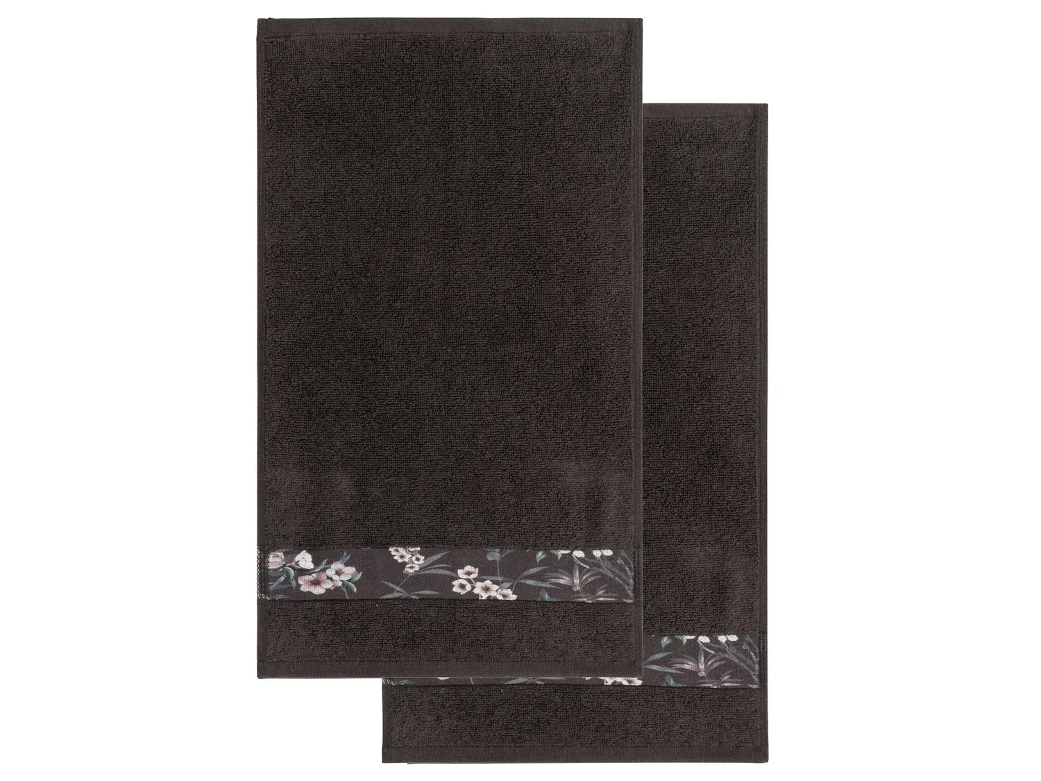 LIVARNO home Lot de 2 serviettes invits en ponge, 30 x 50 cm