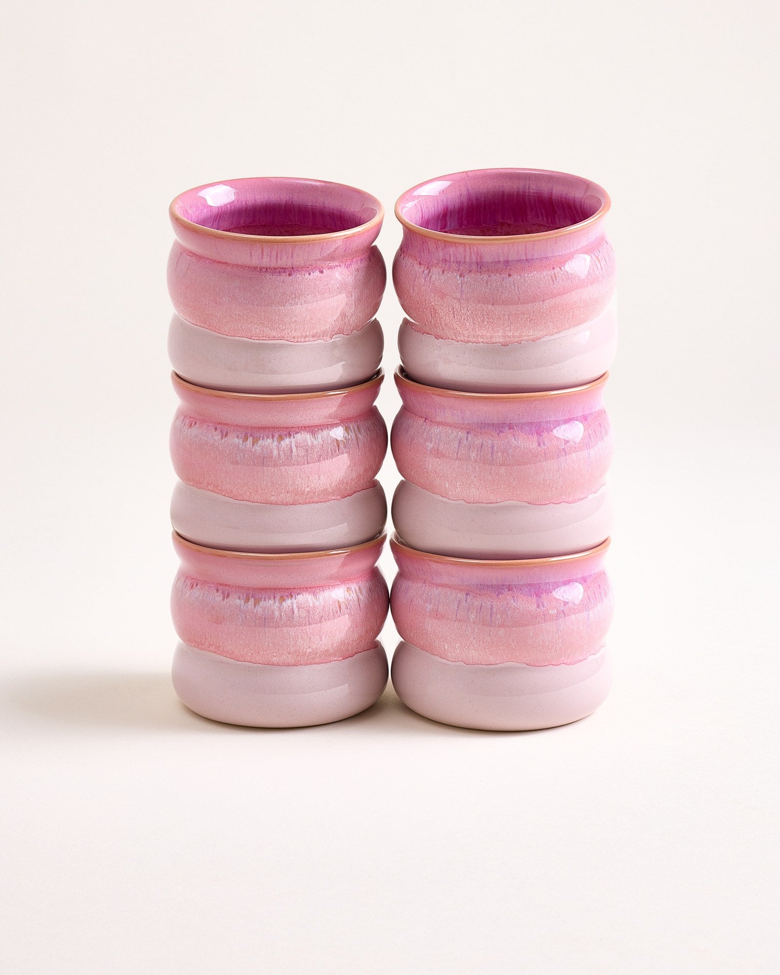 BICA - SMALL CUP BUBBLE PINK SET OF 6
