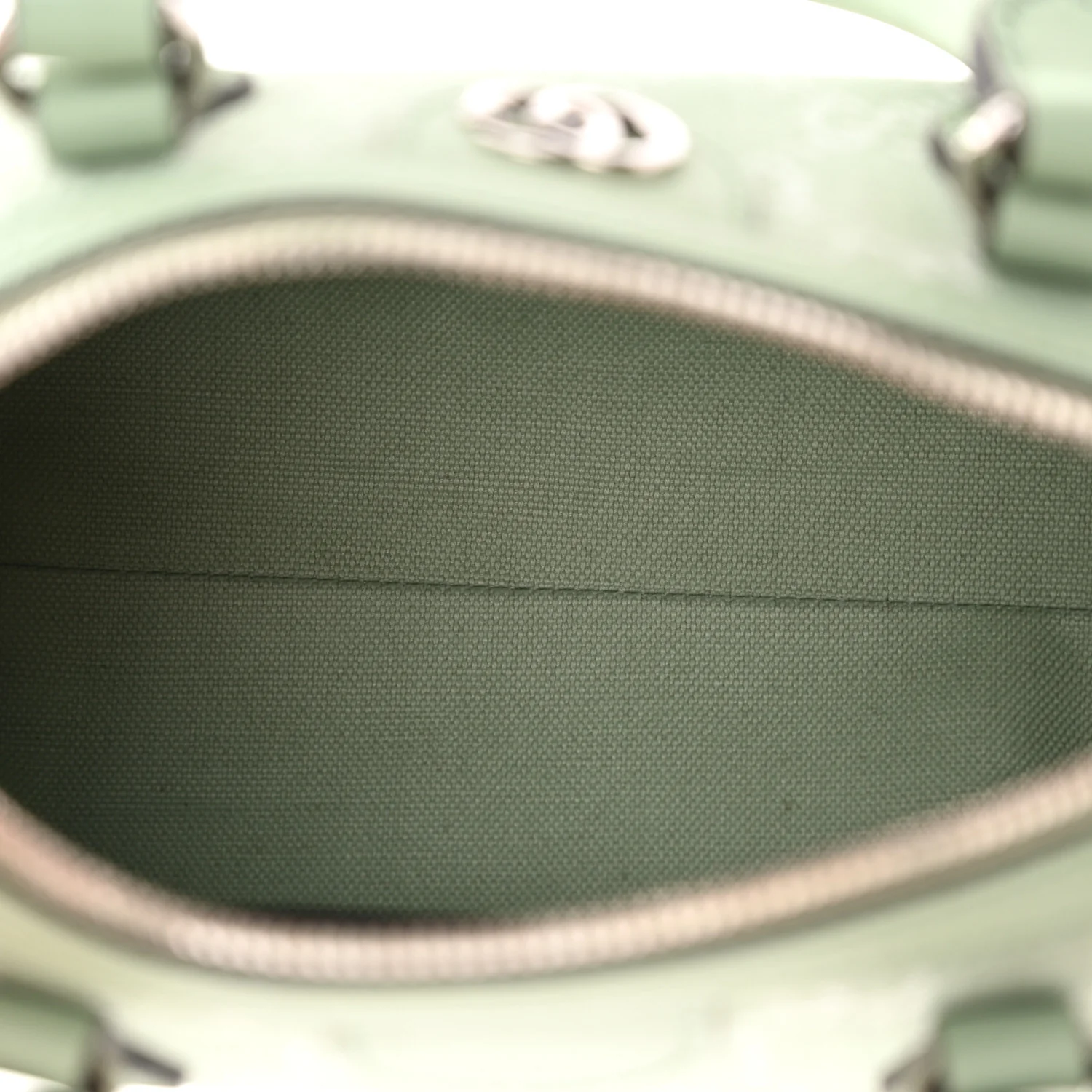 Denim GG Monogram Calfskin Mini Ophidia Top Handle Bag Pale Green