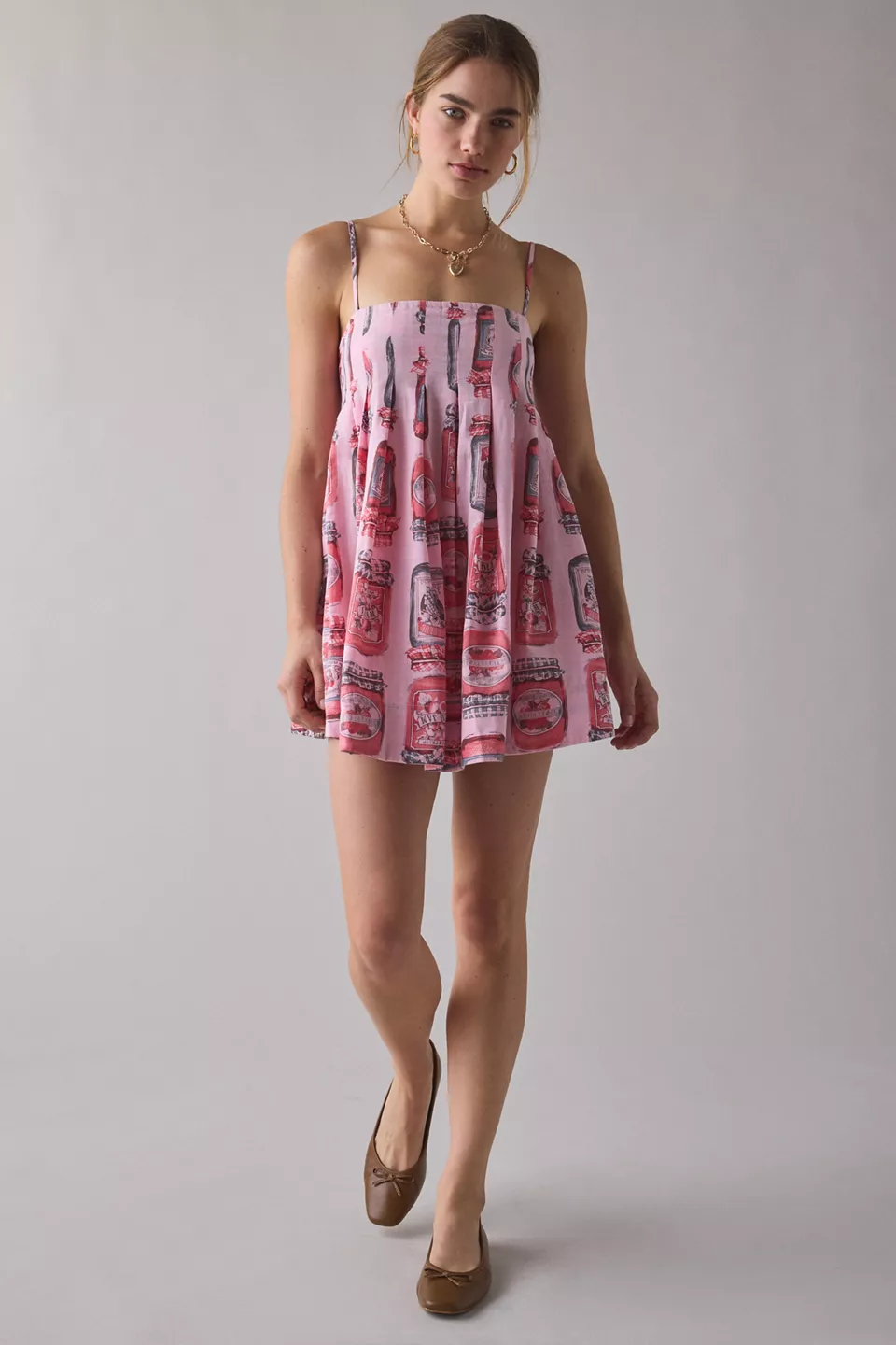 Kimchi Blue Smooth Sailing Pleated Flounce Babydoll Mini Dress
