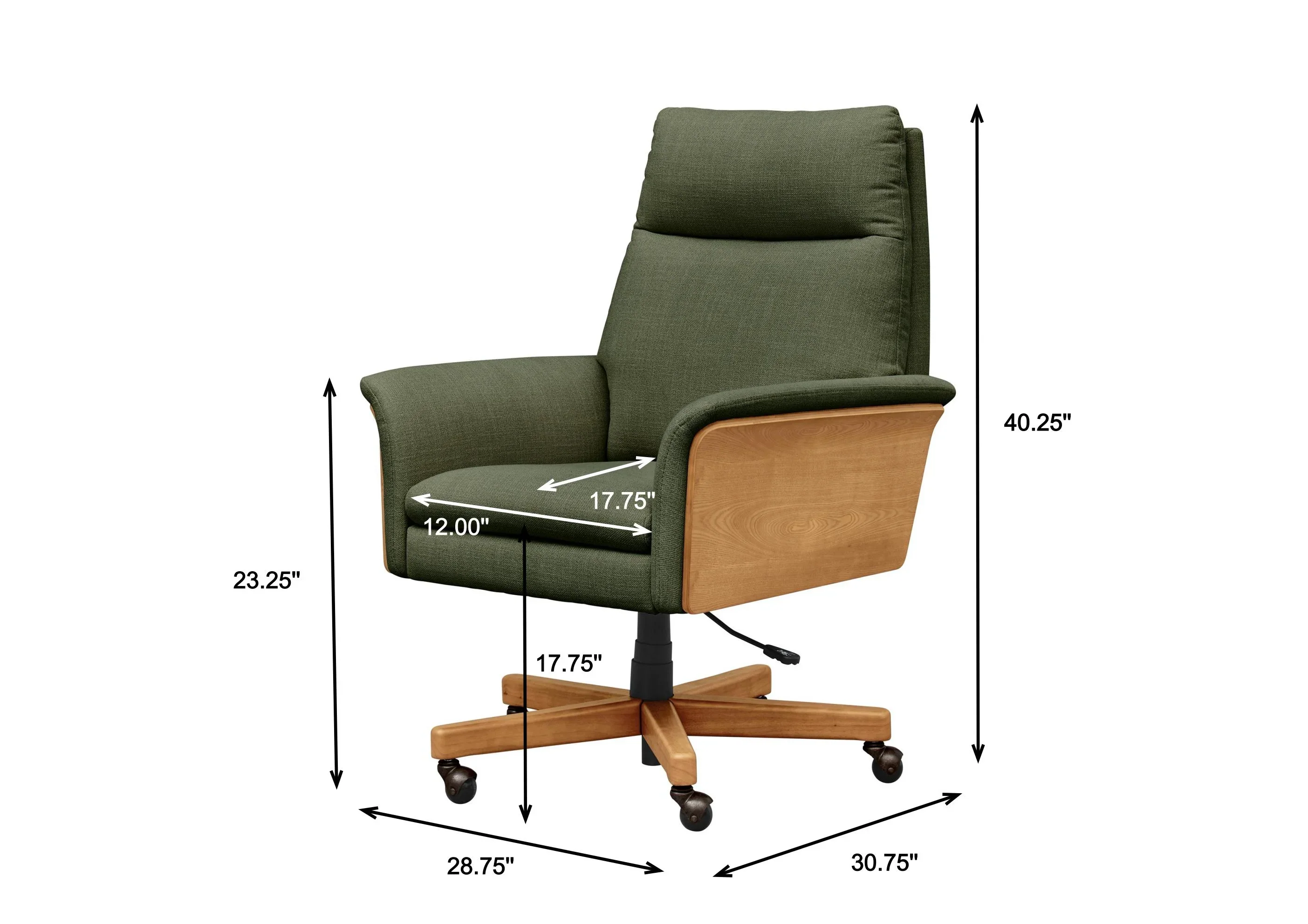 Better Homes & Gardens Juliet Tall Back Office Chair, Olive and Light Honey Finish