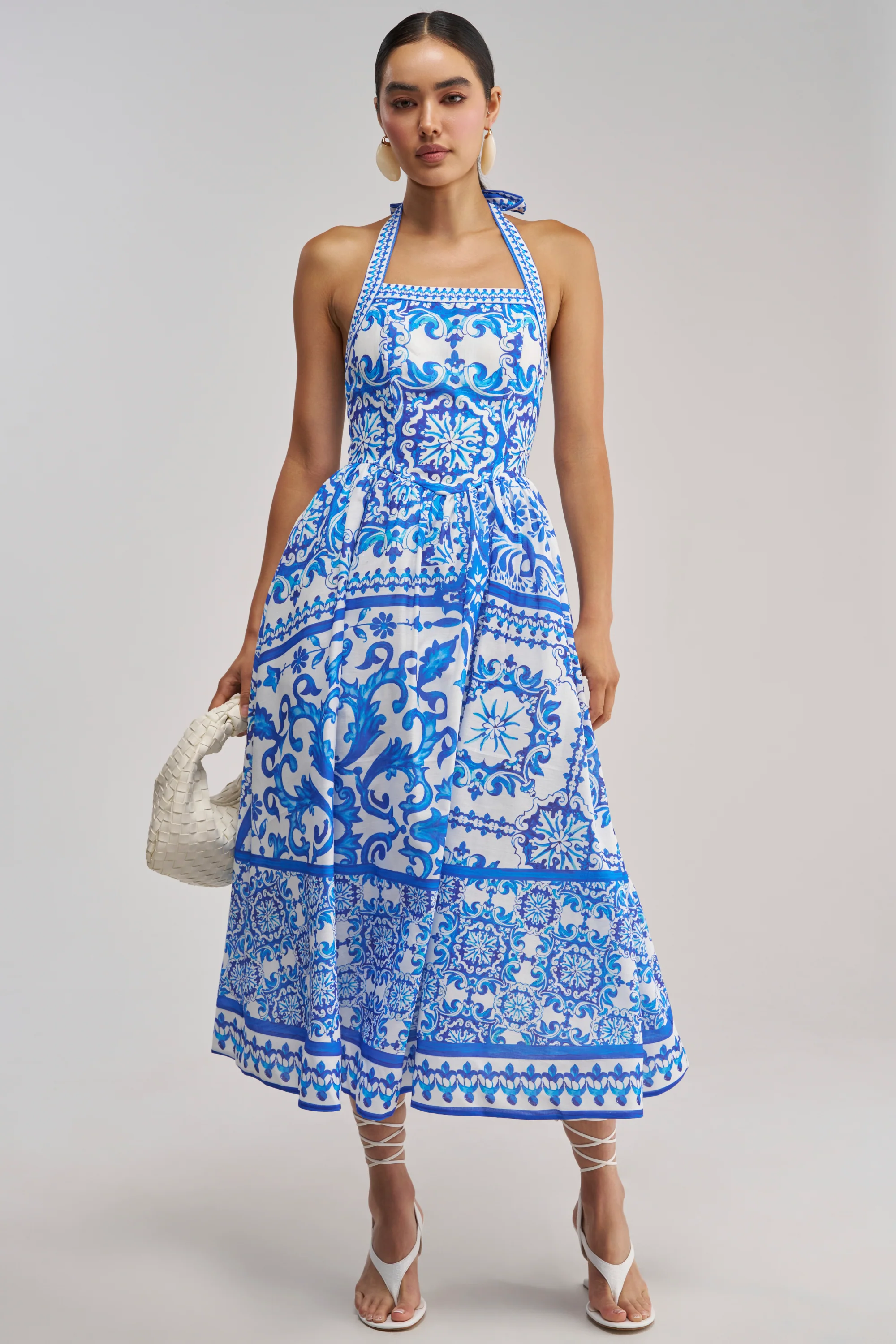 COCO CRUSH PRINTED HALTER MIDI DRESS - Akira Store