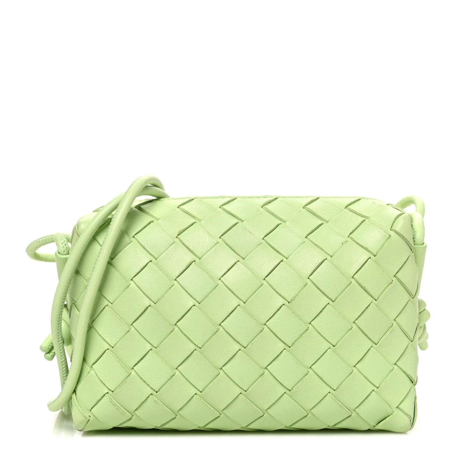 Nappa Intrecciato Mini Loop Camera Bag Fennel