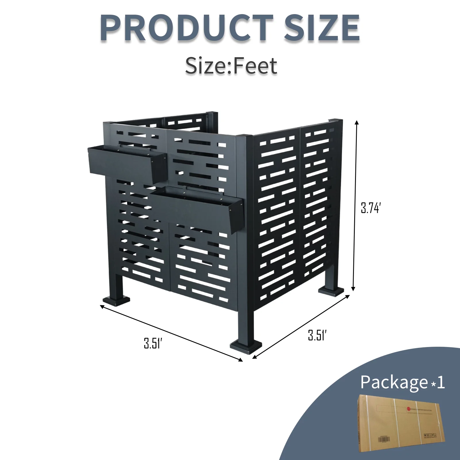 Metal AC Unit Privacy Fence Cover Panel - Outdoor Air Conditioner Hide Fence for Concealing HVAC Units