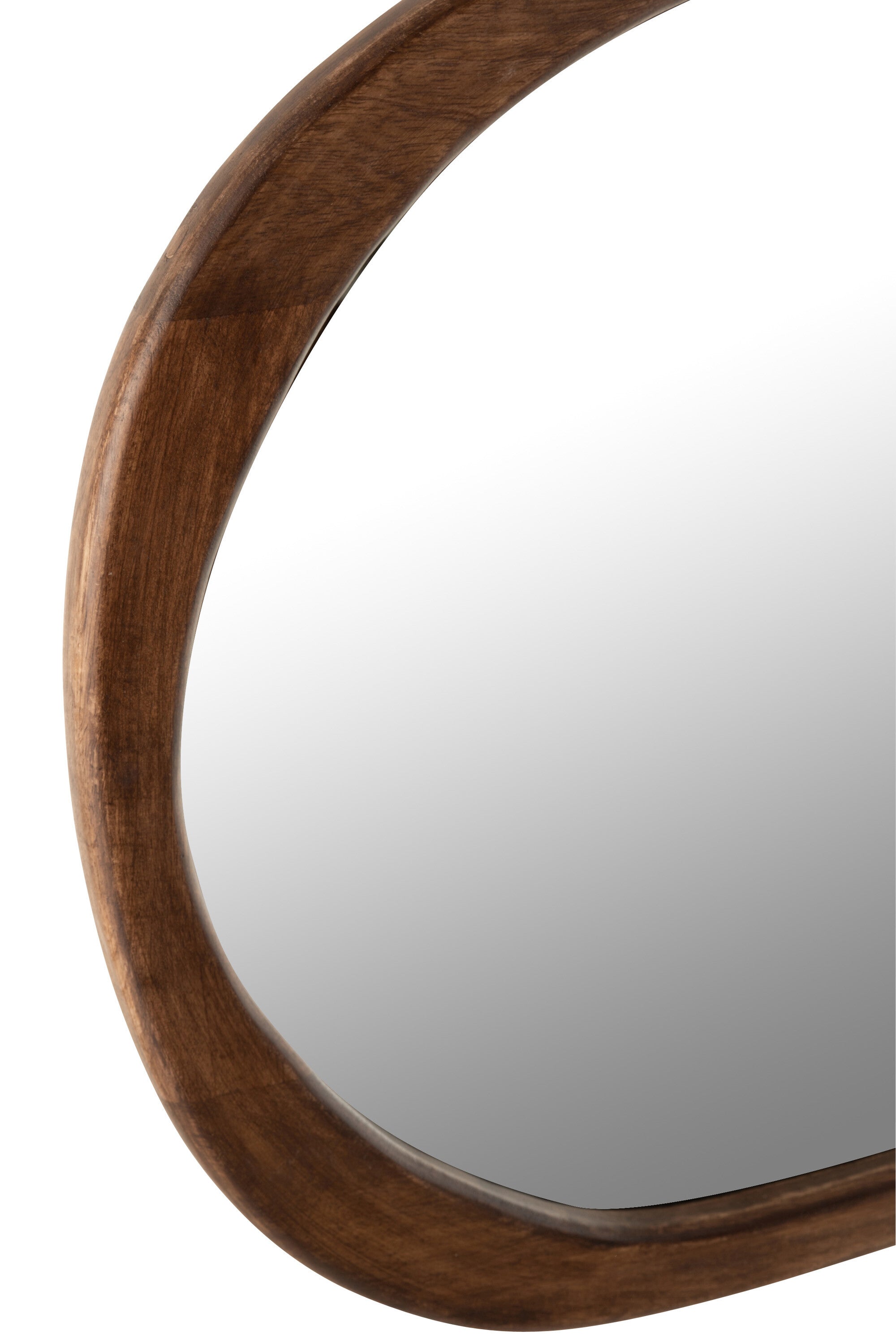 J-Line spiegel Onregelmatig - hout - donkerbruin - large -