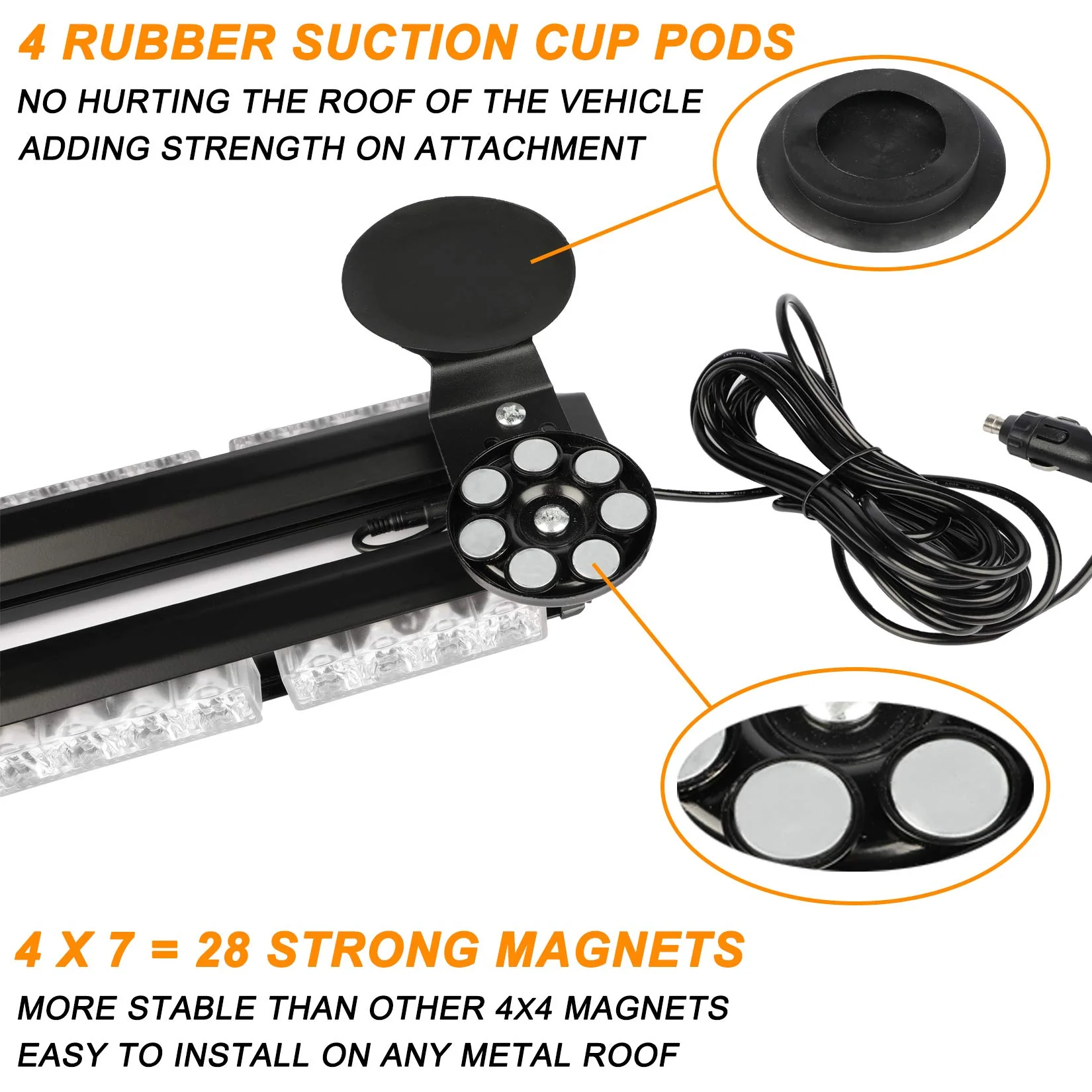 ASPL 29.5 54 LED Strobe Light Bar with Magnetic Base