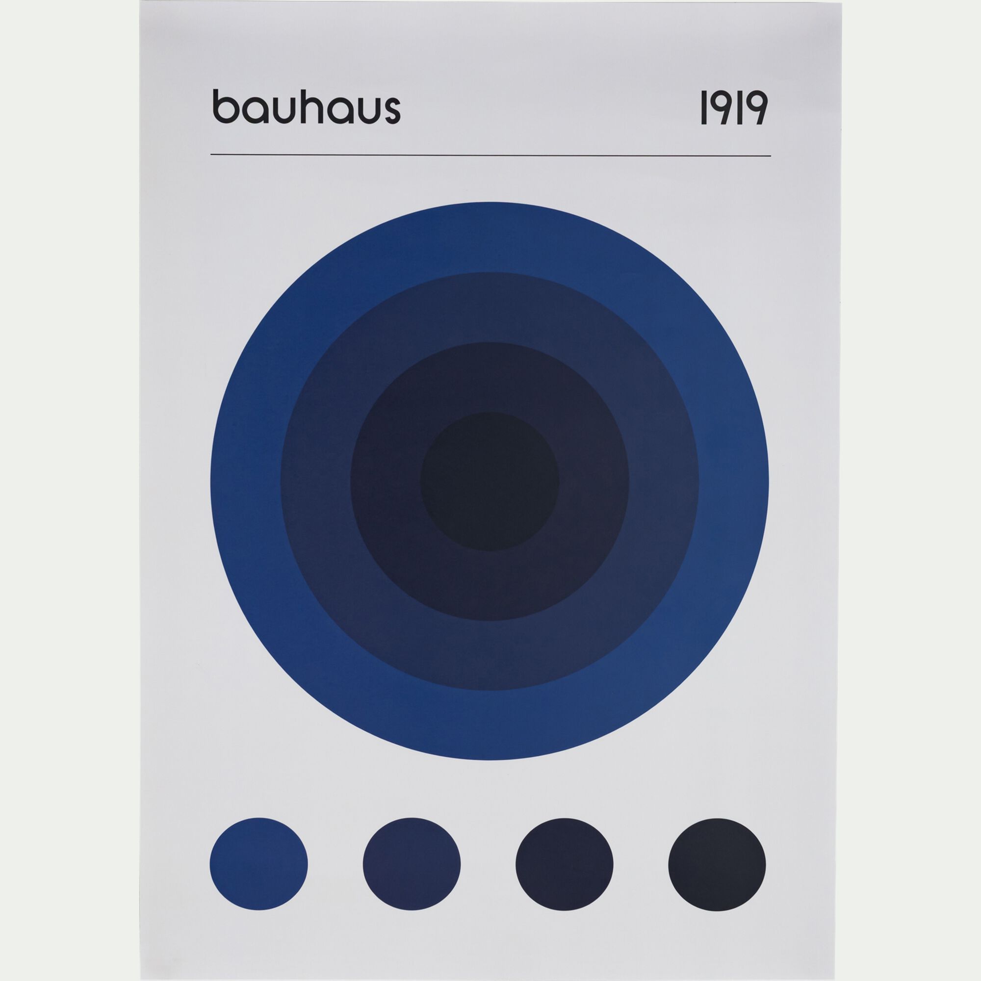 BAUHAUS 1919 - Affiche œil grec 50x70cm - bleu santorin