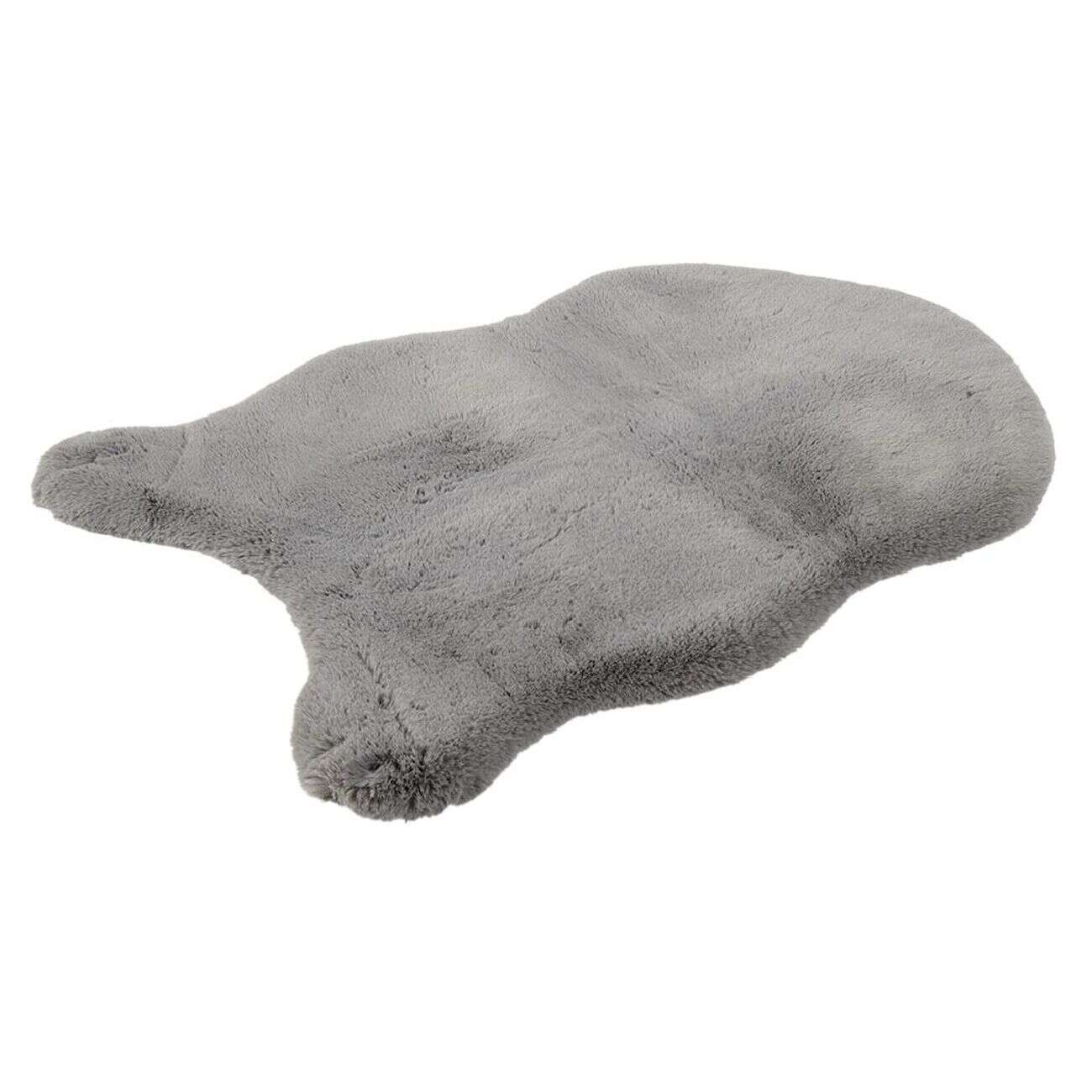 Tapis imitation fourrure gris 60x90cm