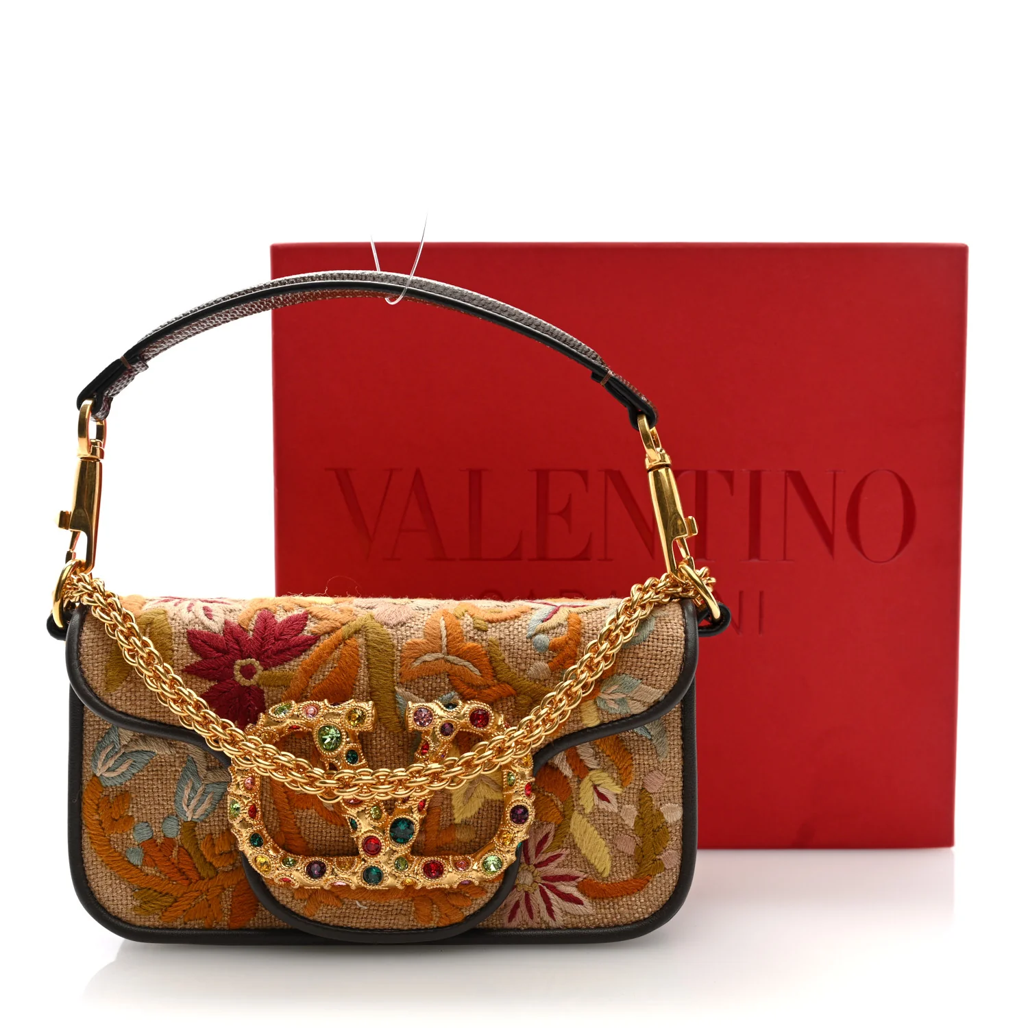 Fabric Karung Crystal Embroidered Vlogo Small Loco Shoulder Bag Multicolor