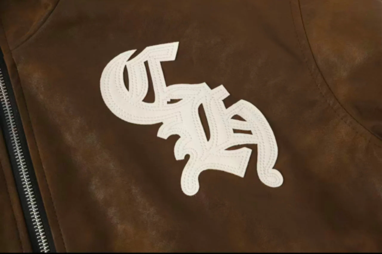 Chrome Hearts Cross Patch Suede Jacket - Brown Gothic Streetwear Outerwear 8833