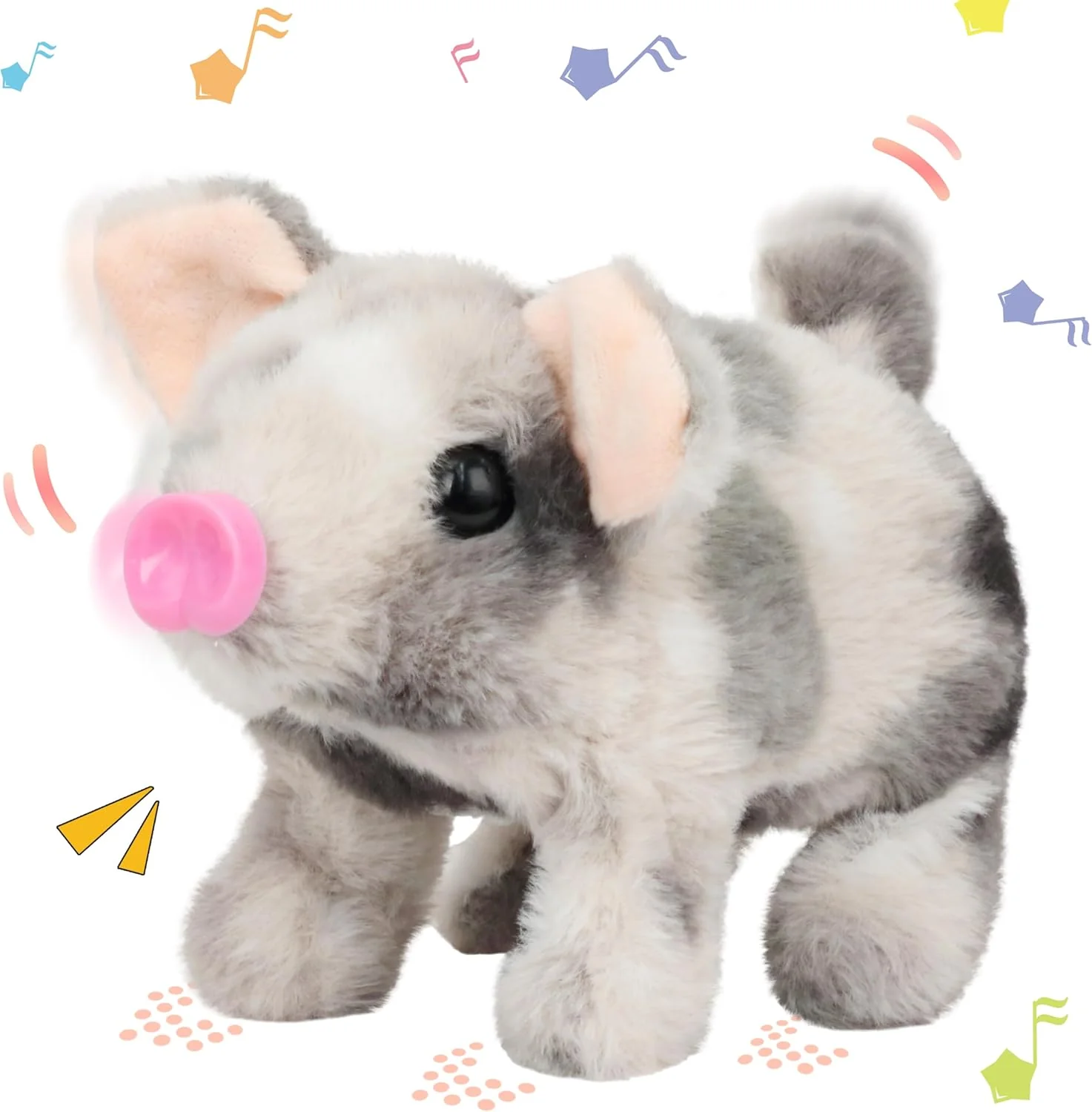 Interactive Hopping Rabbit Electronic Plush Bunny Toy with Sounds and Movements, 7'' Brown