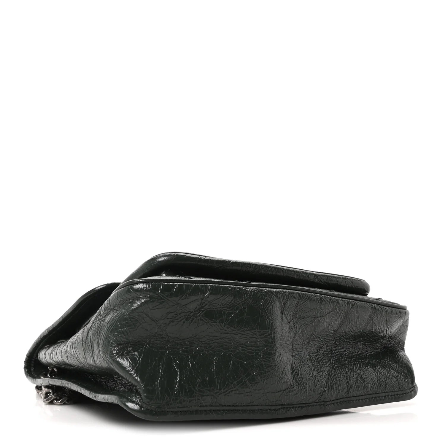 Crinkled Calfskin Matelasse Monogram Medium Niki Chain Satchel Dark Green