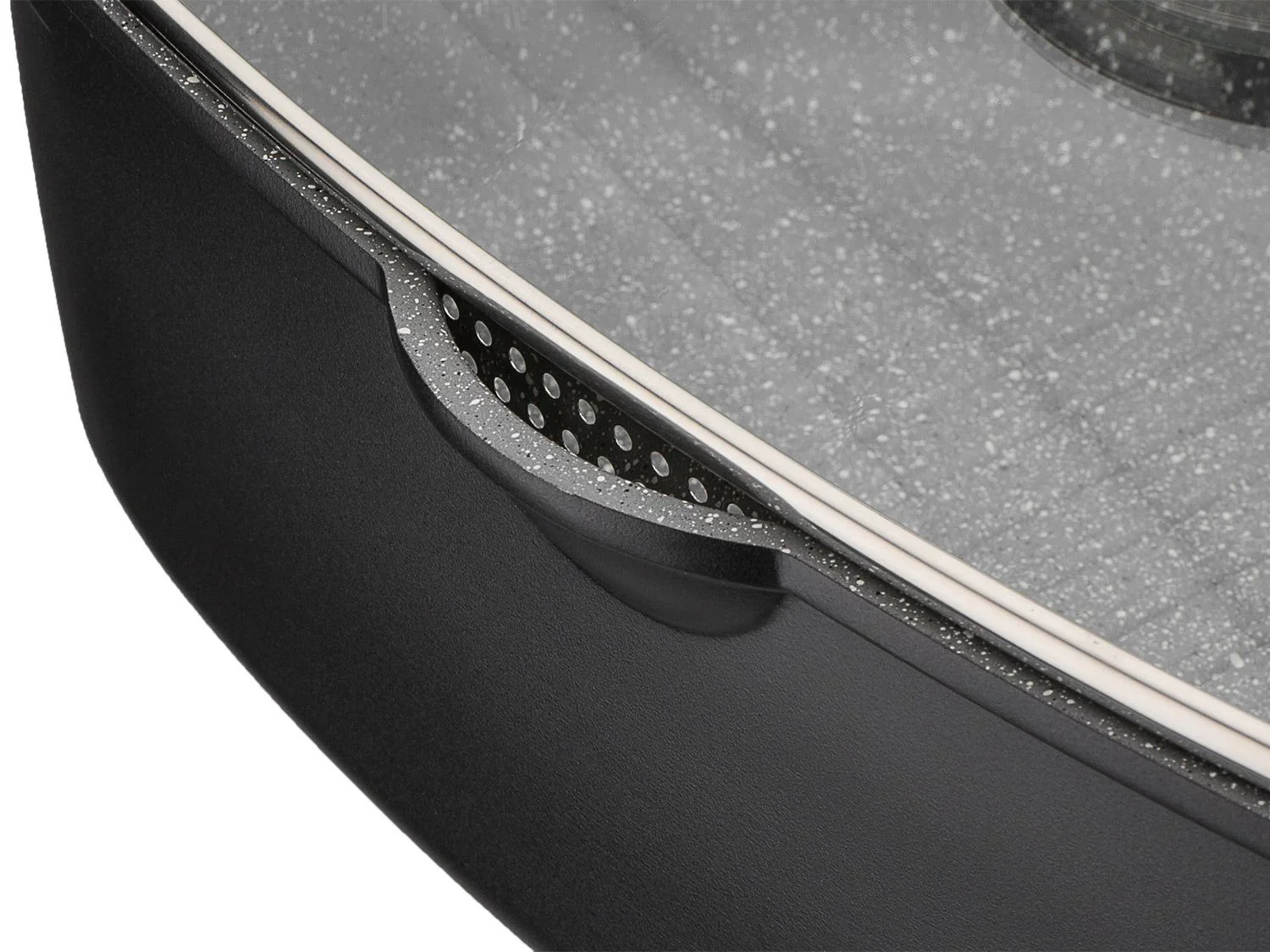 GSW Sauteuse universelle Gourmet Granit 33 x 21 cm avec pince  servir de 30 cm