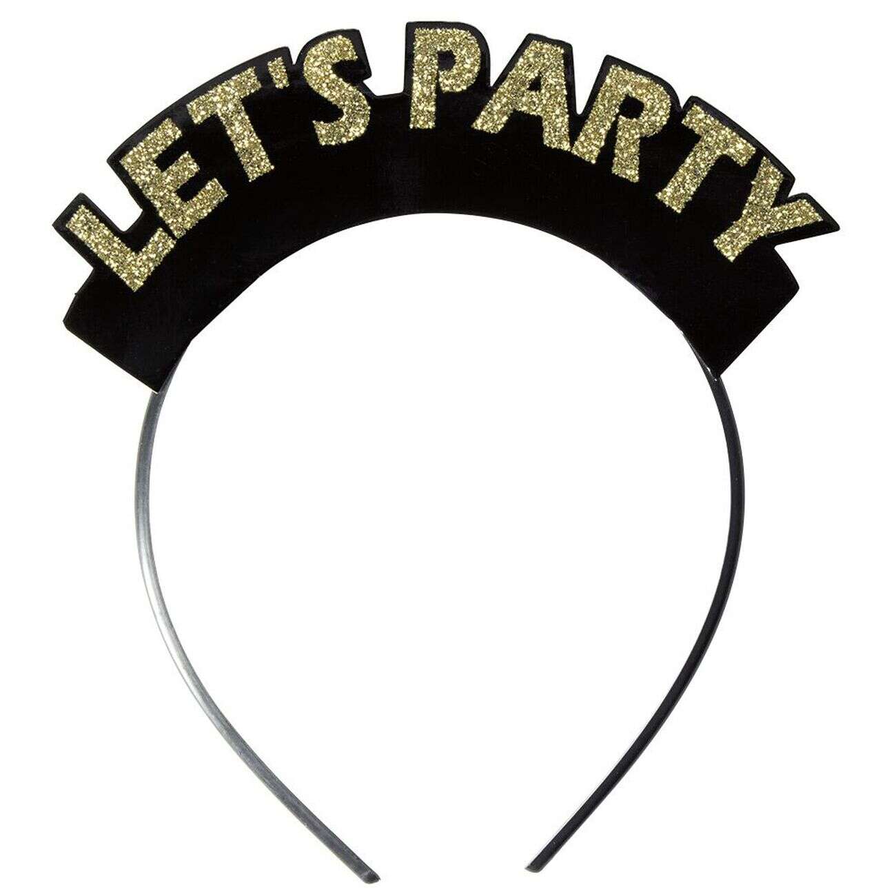 Serre-tête avec inscription LET'S PARTY gris argenté