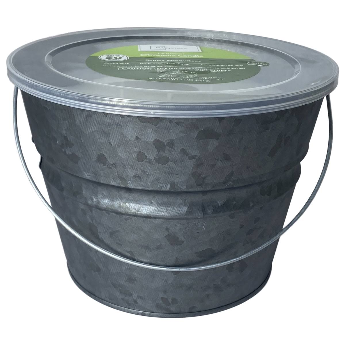 Mainstays 3-Wick Dark Galvanized Bucket Outdoor Citronella Candle