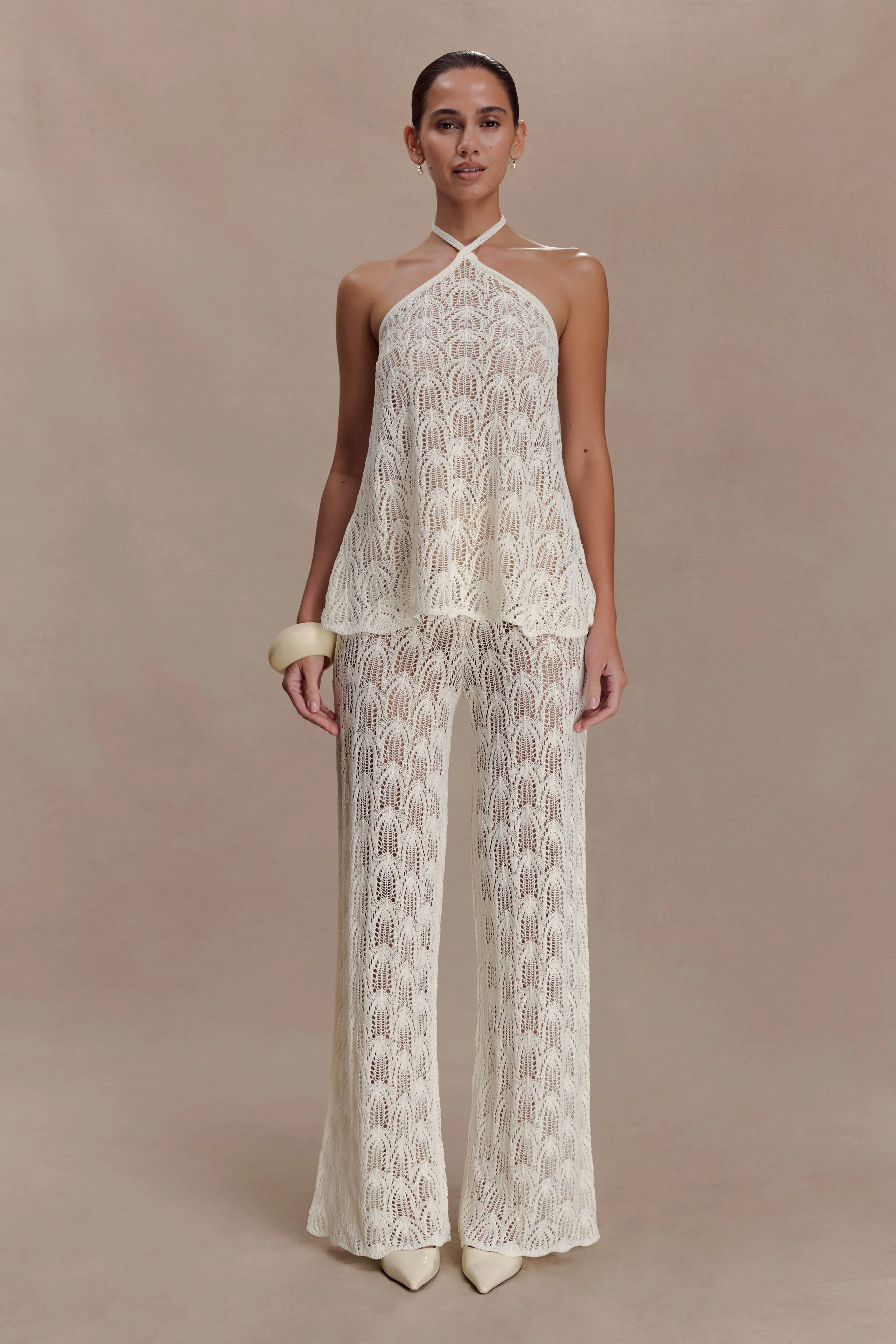 Glinda Crochet Pants - Ivory
