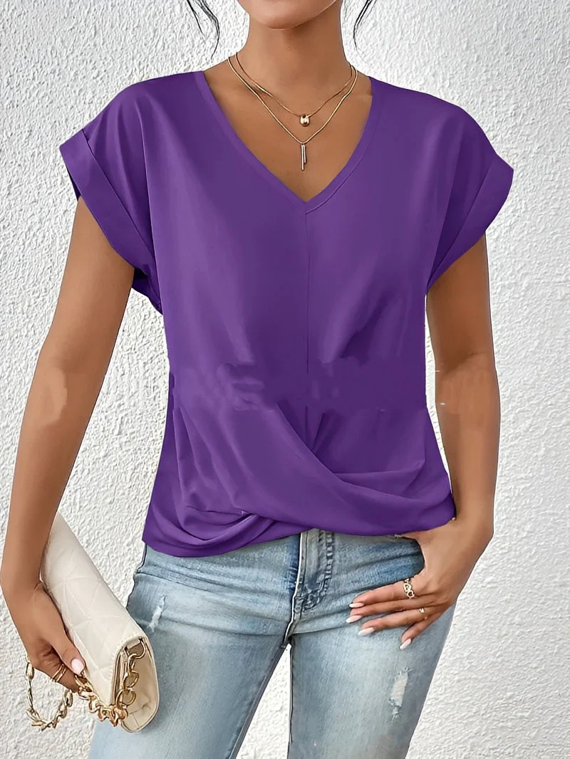 Lucie – T-shirt à col en V pour femmes – pour tous les jours