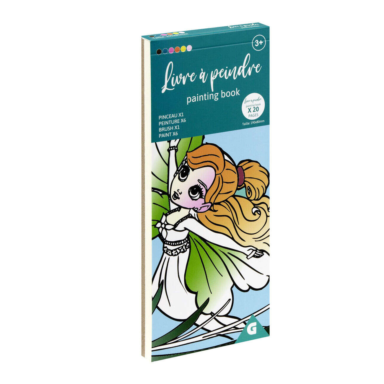 Carnet de coloriage avec pinceau 20 pièces