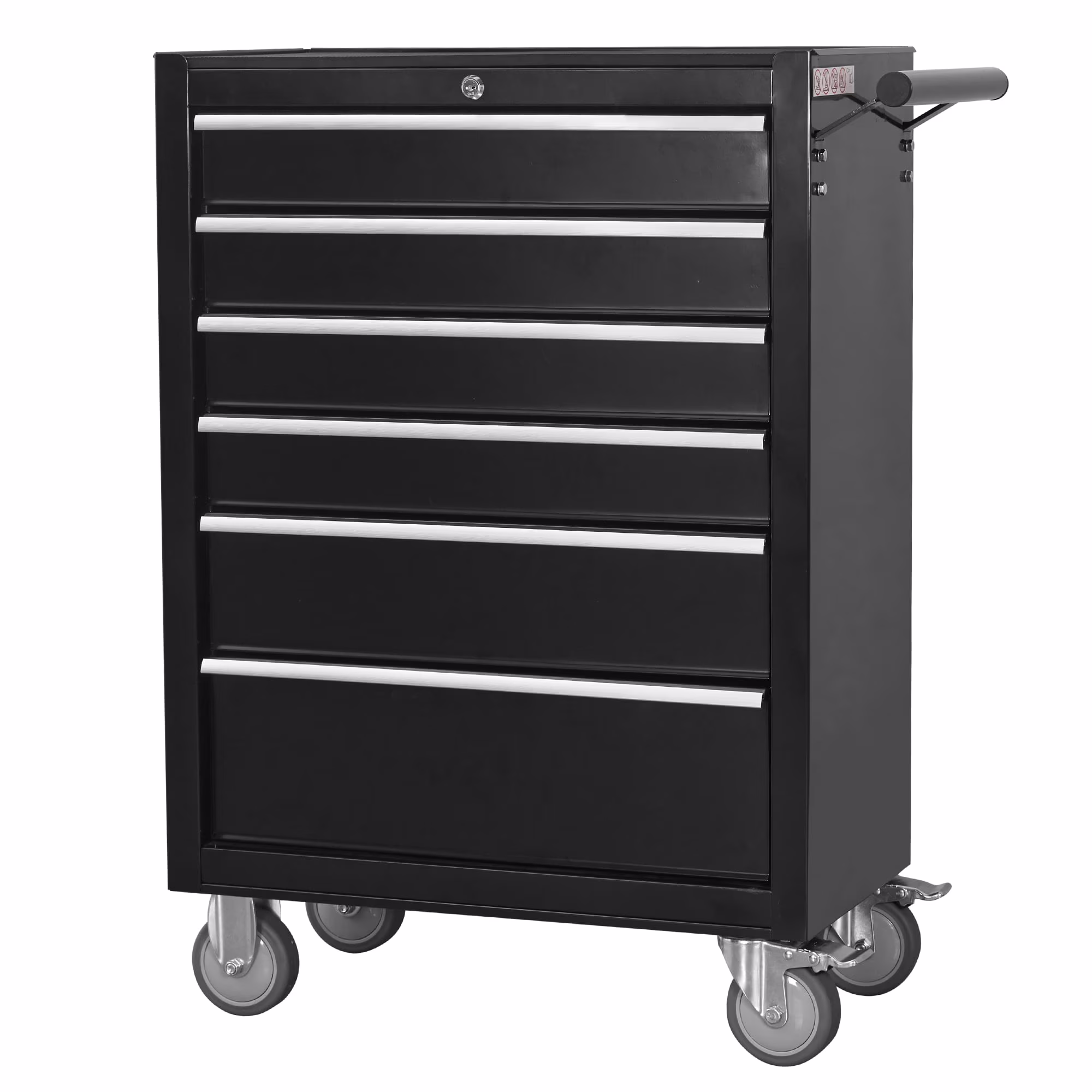 Toperic 6-Drawer Rolling Tool Chest Cabinet with Wheels and Locking Black