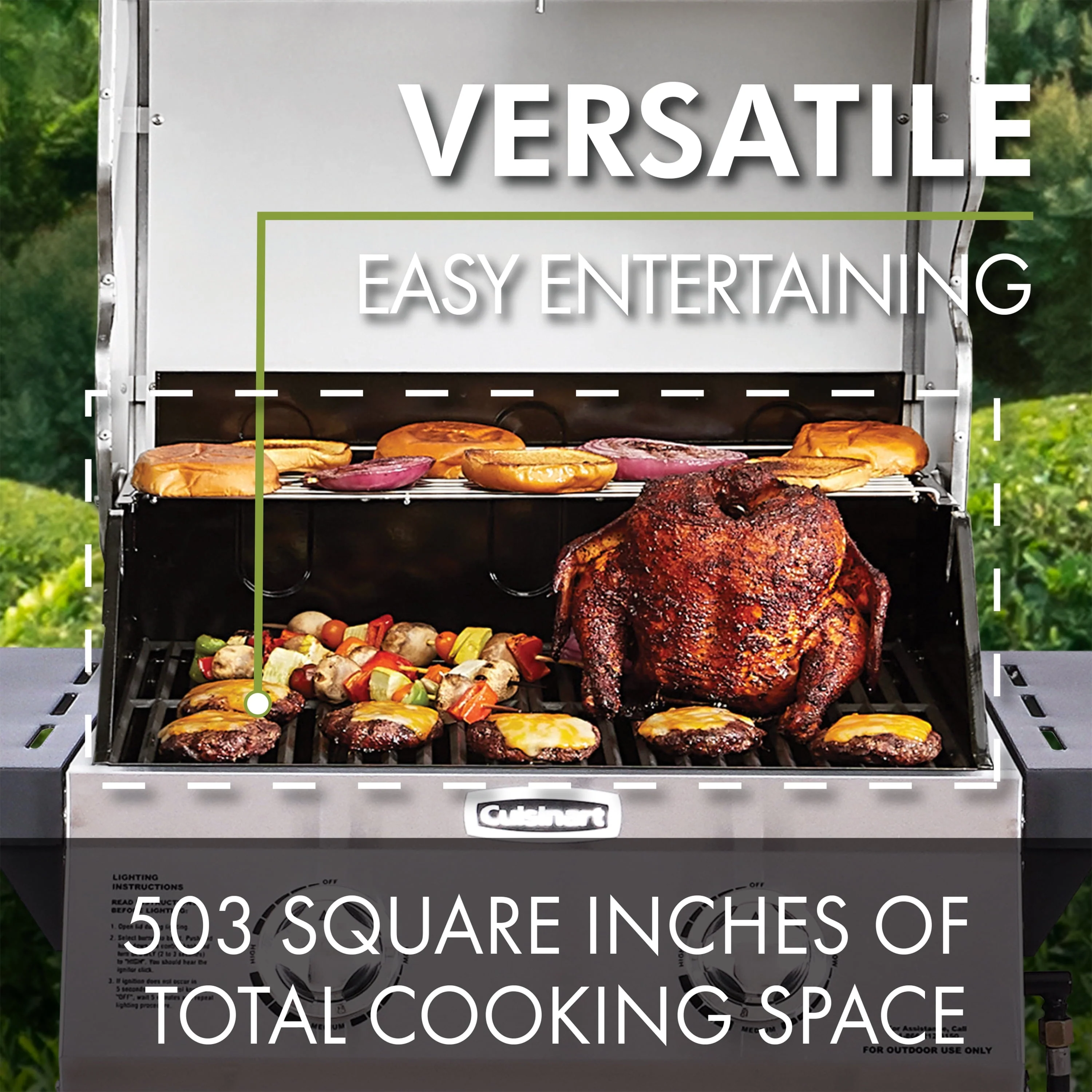 2-Burner Dual Fuel Gas Grill (Propane/Natural Gas) - Image 9