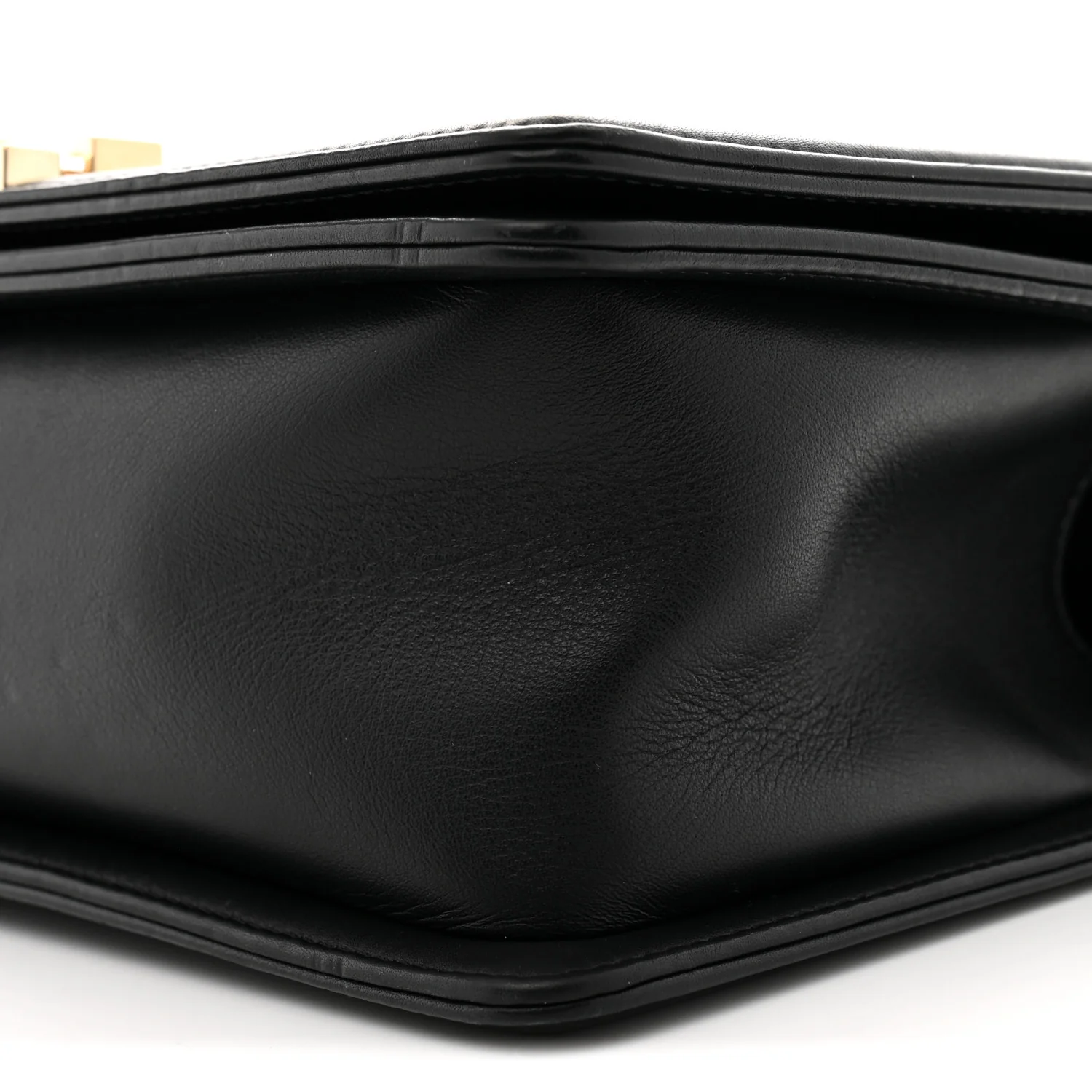 Lambskin Chevron Quilted Medium Boy Flap Black