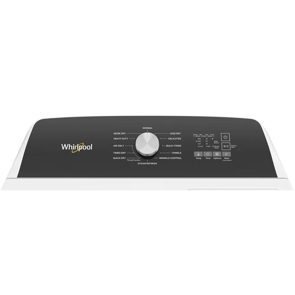 Whirlpool?? WED5050LW 7.0 Cu. Ft. Top Load Electric Moisture Sensing Dryer with Steam