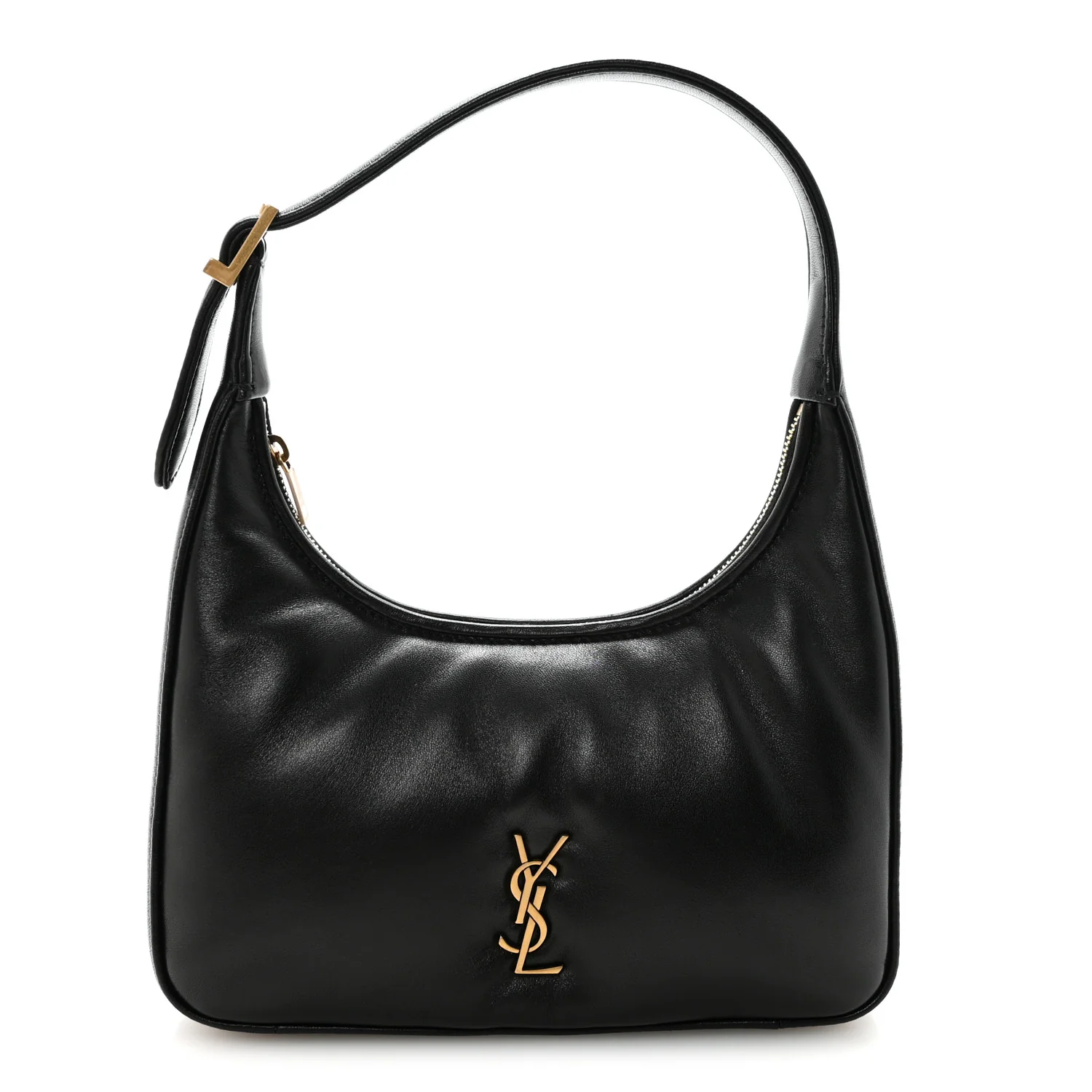 Plunged Lambskin Calypso Mini Hobo Black