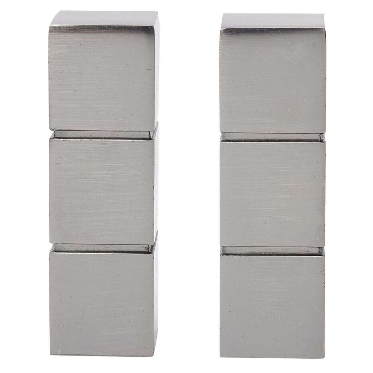 Embout tringle à rideau Ø20mm 3 cubes aluminium x2