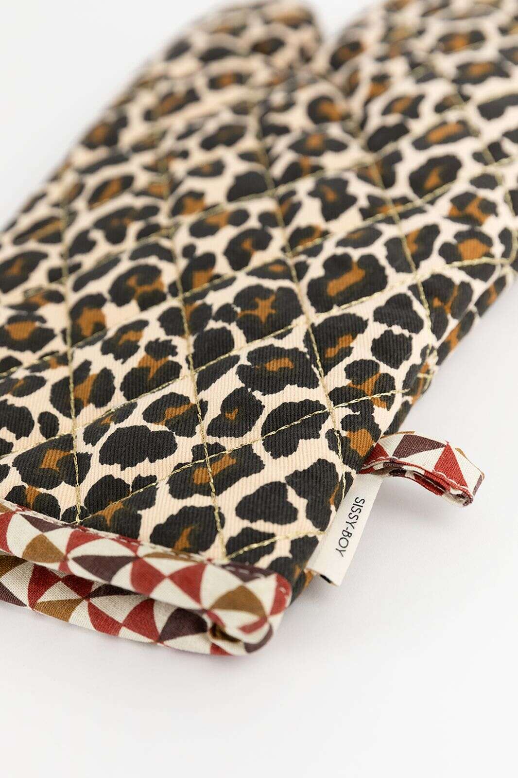 Bruine ovenwant met leopard print