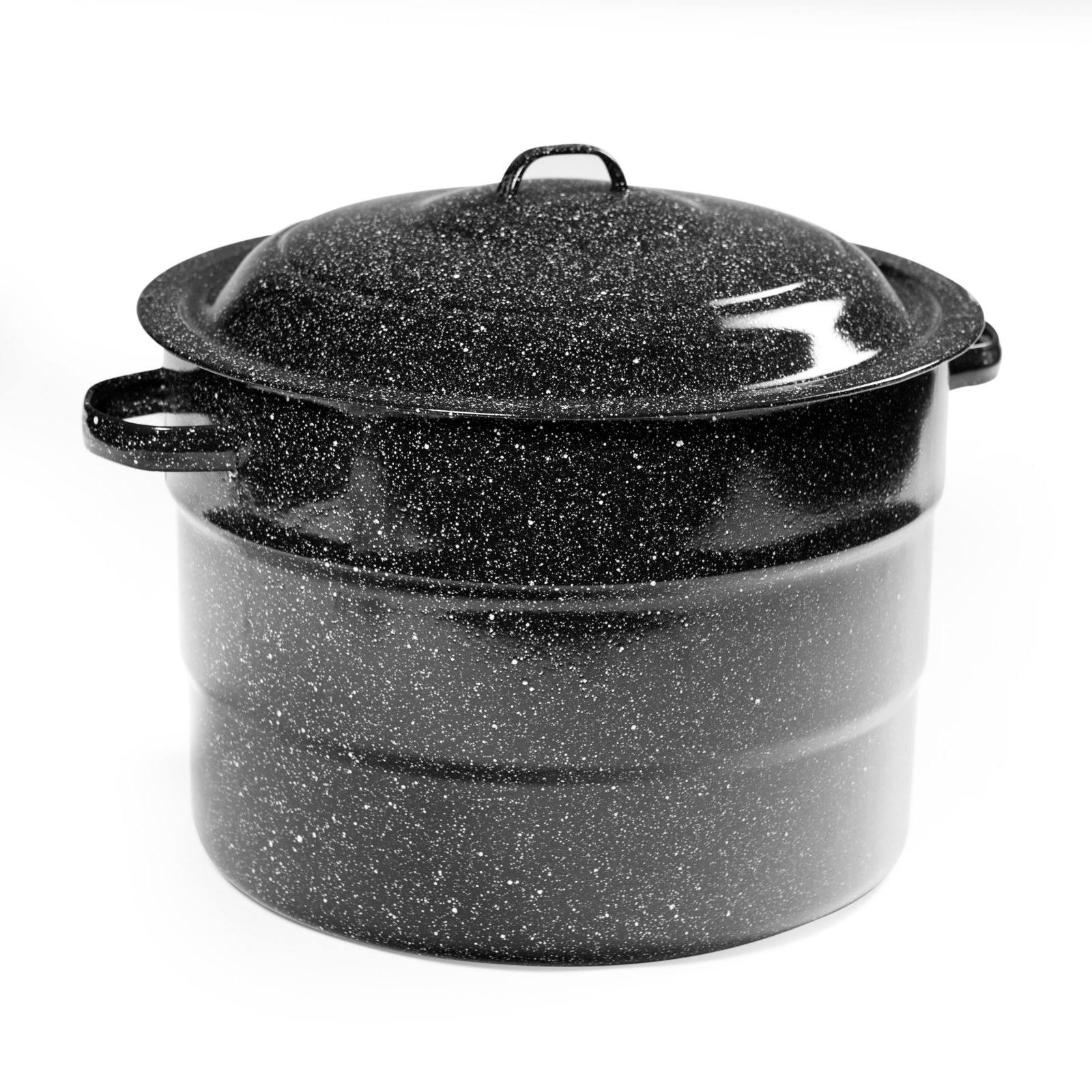 Granite Ware 21.5 qt Water Bath Canner with Rack, Black