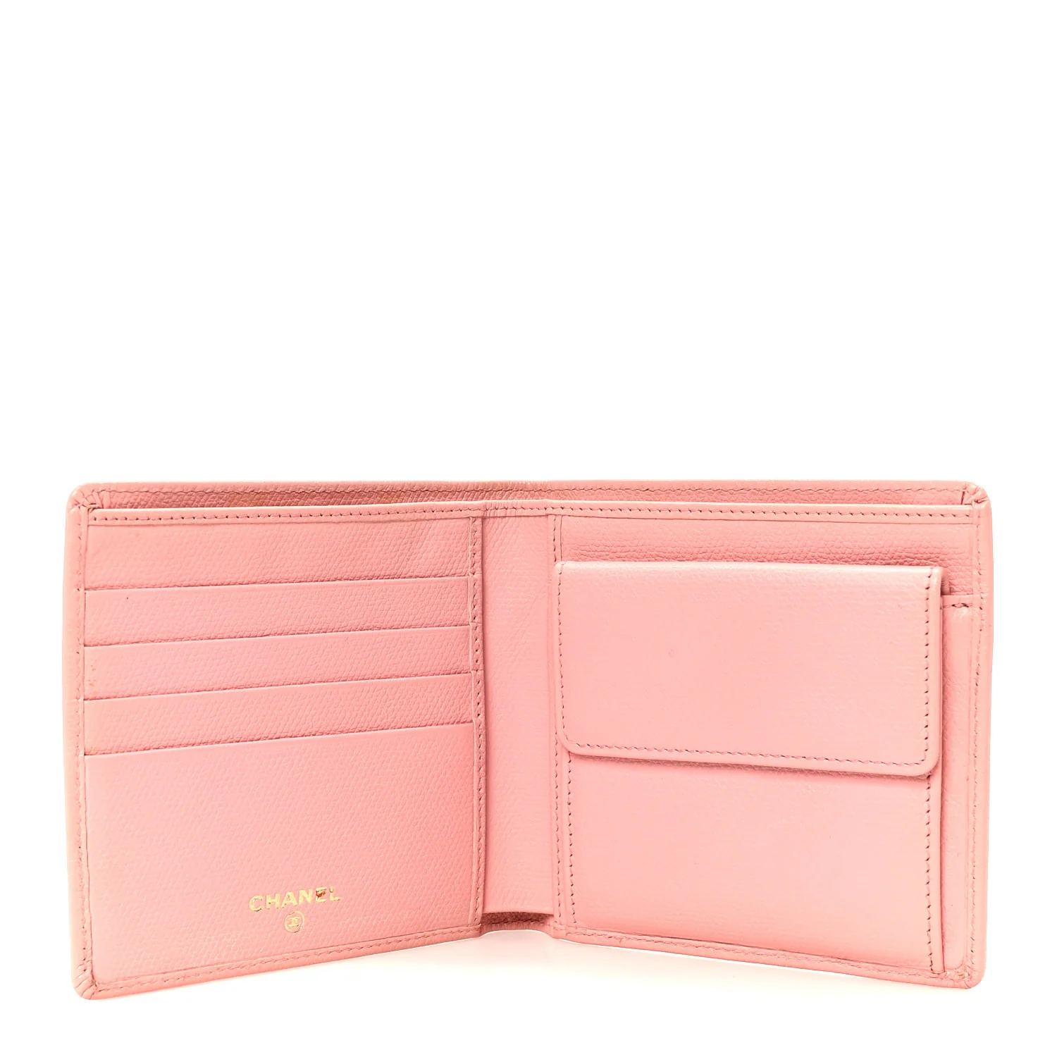 Caviar CC Button Bi-Fold Wallet Pink