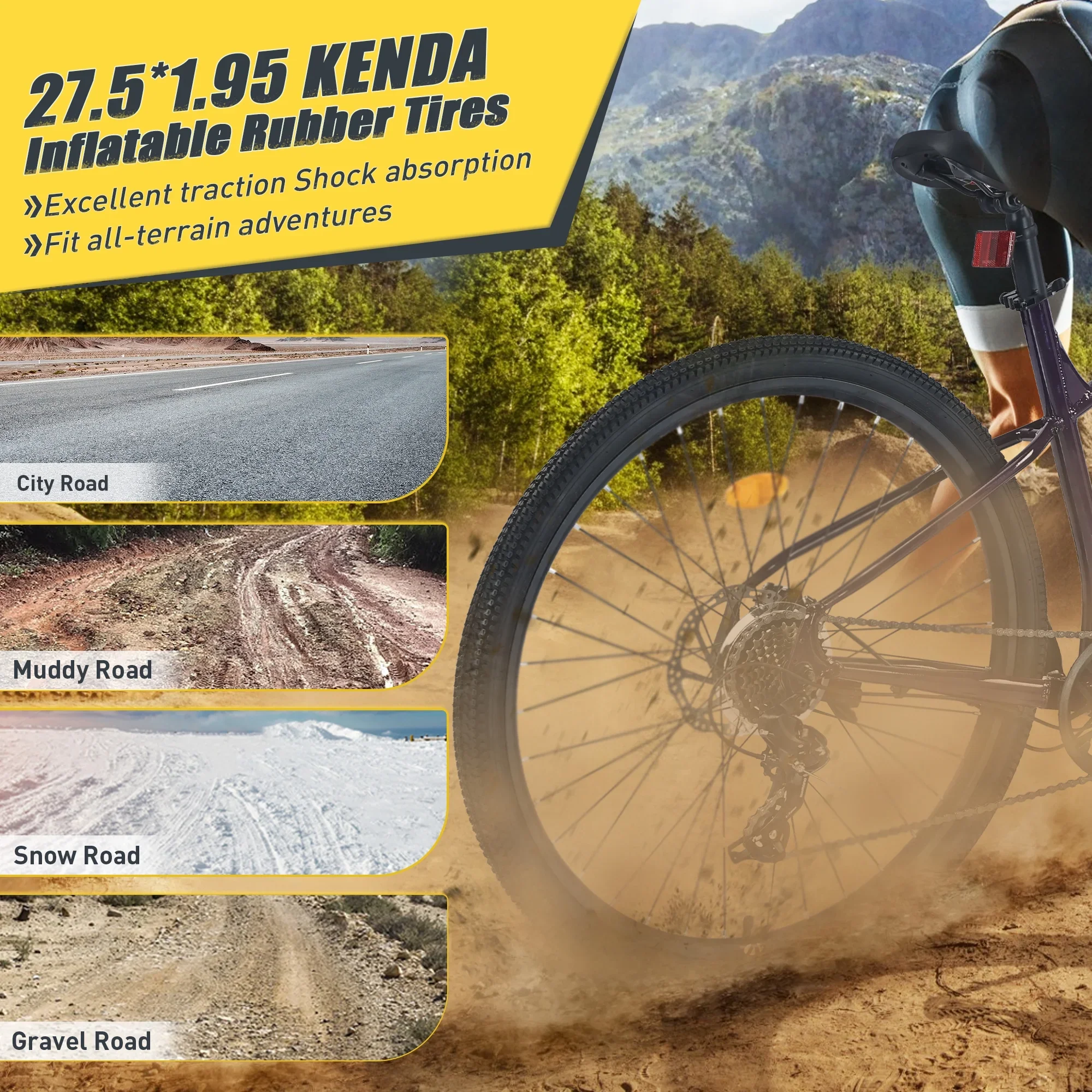 POVANLI  27.5 Inch Mountain Bike Adult Full Shimano 21 Speed Mountain Bike, Dual Disc Brake, Aluminum Frame Disc Brake, Front Suspension, Mountain biking for both men and women, Grey (Gift)