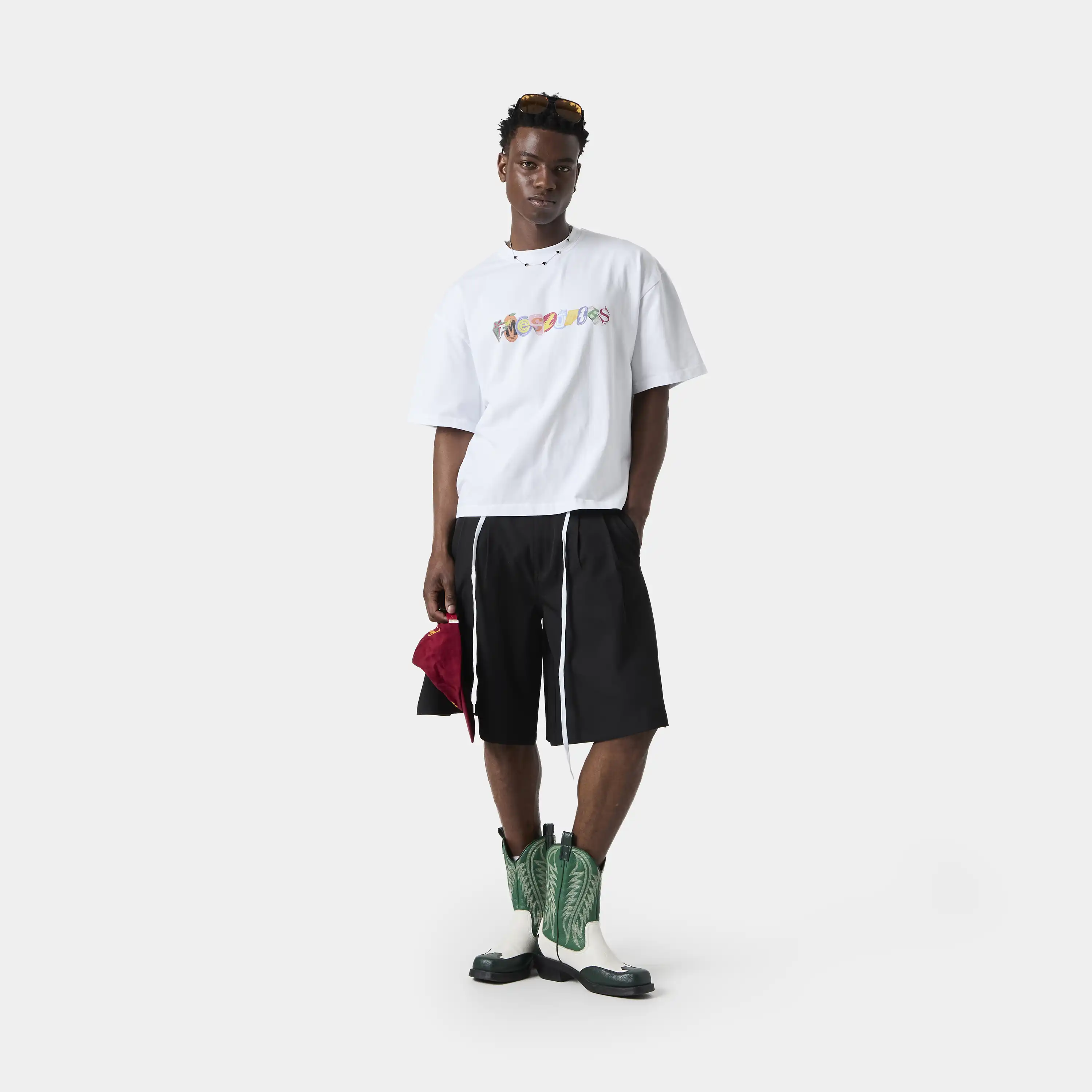 Stickers White Oversized Tee