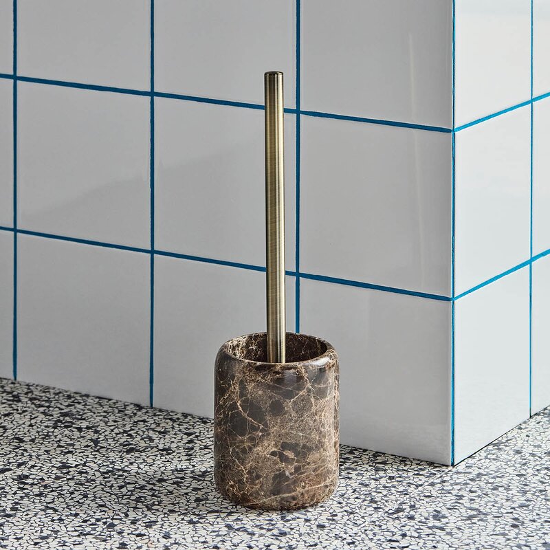 Able toalettbørste 36x10 cm brun marmor/messing
