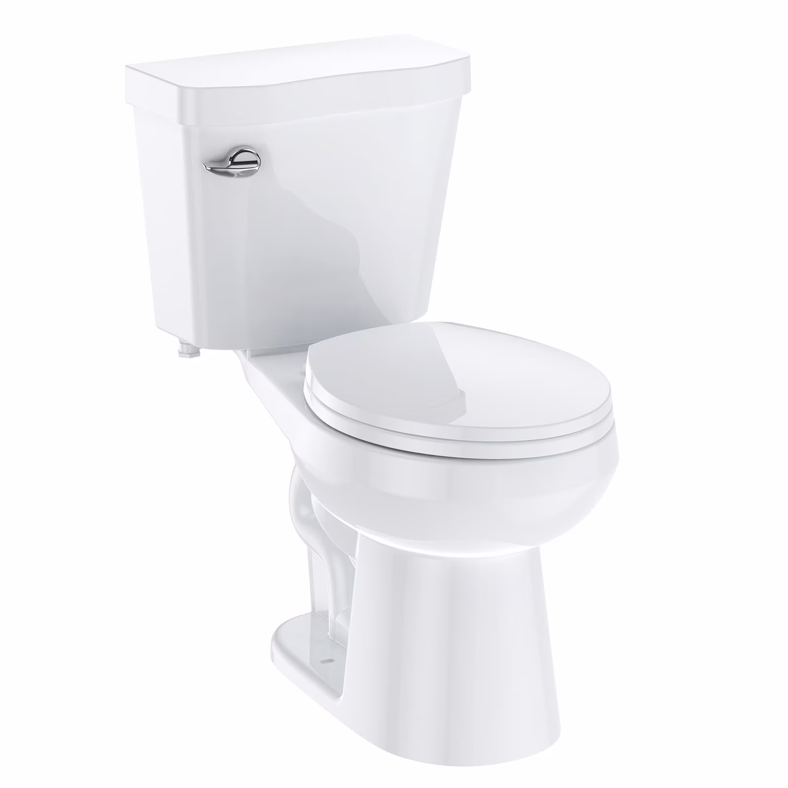 Two-Piece Elongated 1.28 GPF Siphonic Flush Toilet with Soft Close Seat, Universal Height ADA Cotton White (Toilet Seat Included)(Elongated+19") - Image 3