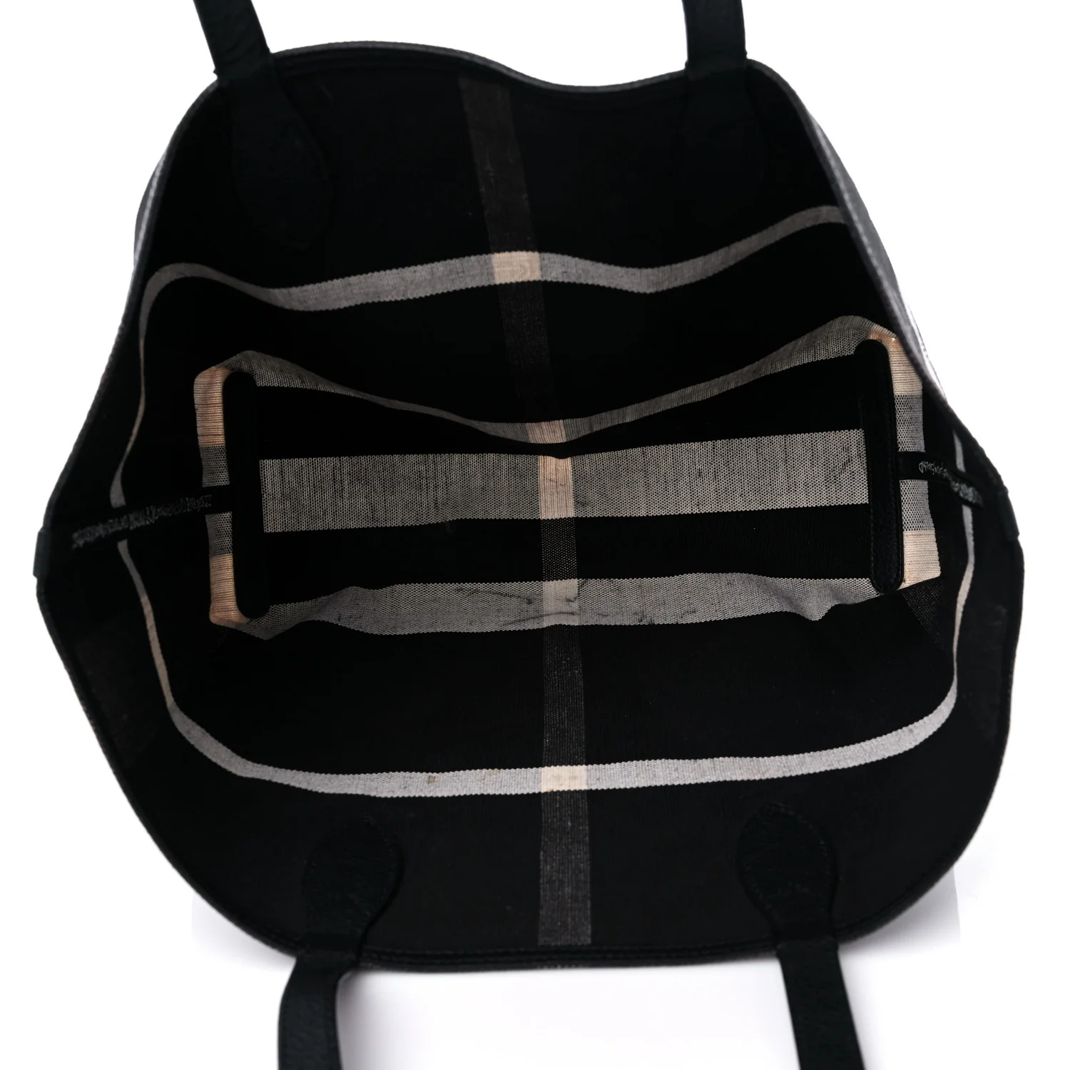 Coated Canvas Mega Check Medium Doodle Tote Black White