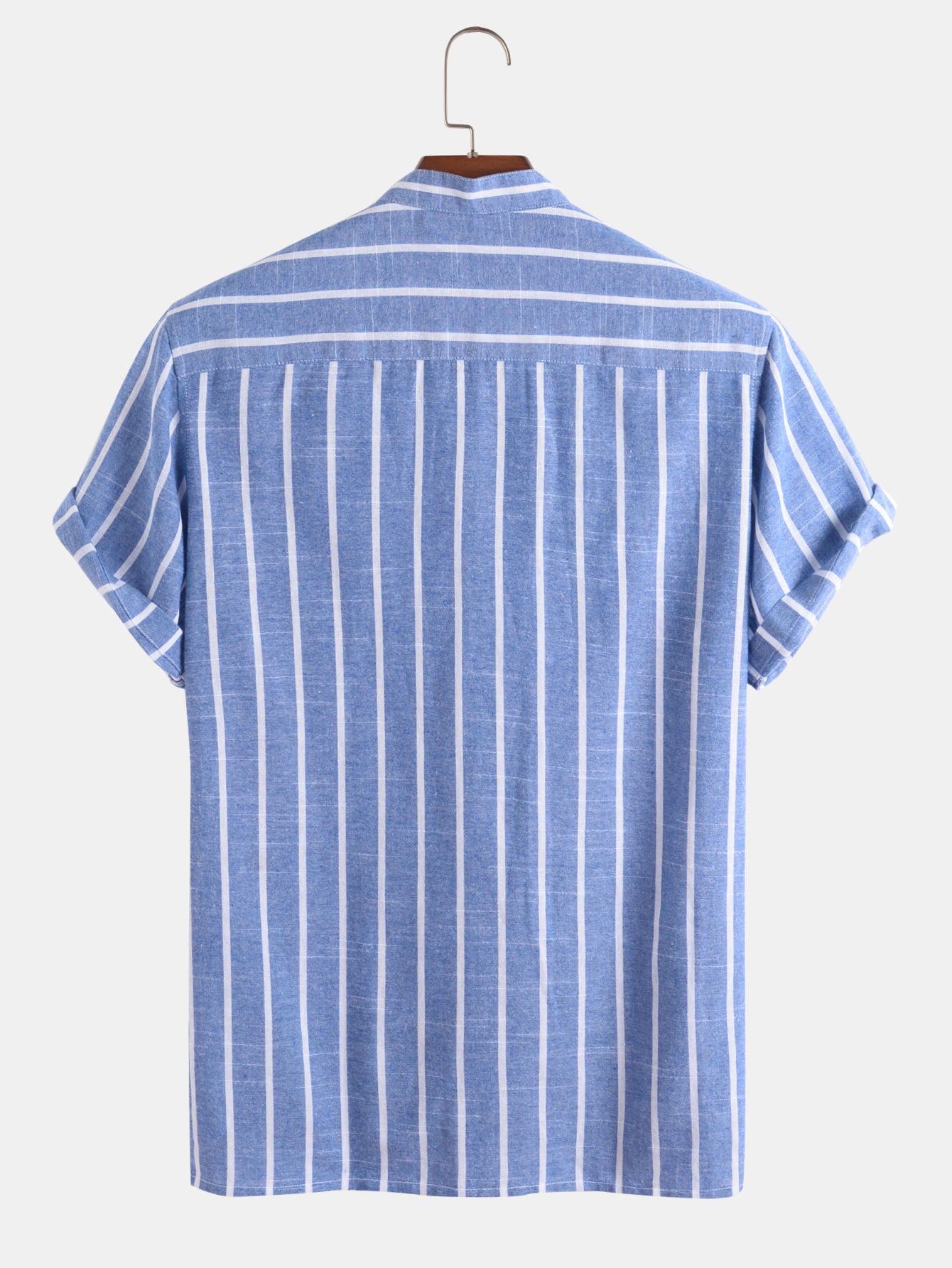 Chemises Henley à rayures classiques à manches courtes