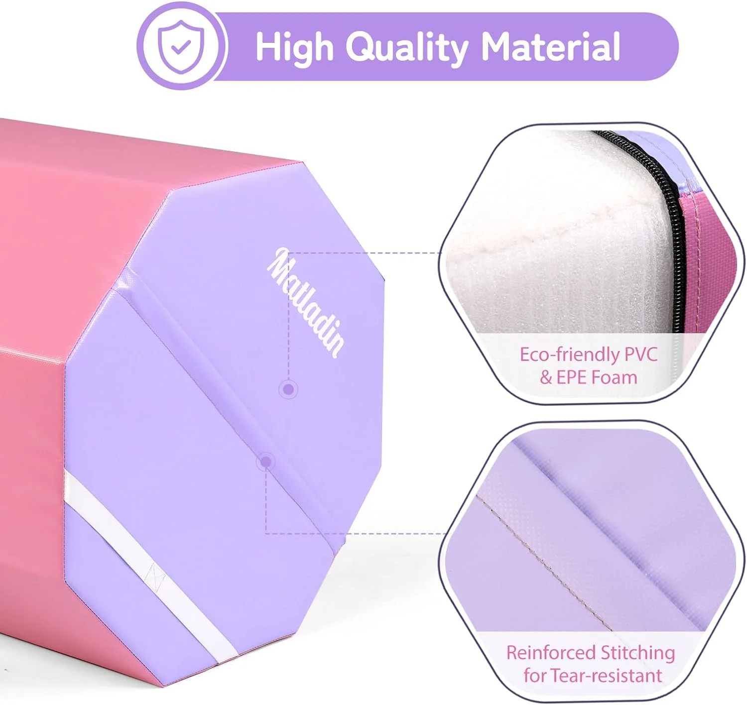 Octagon Gymnastics Skill Shapes, PVC Pink, 9.7 lb(Pink) - Image 2
