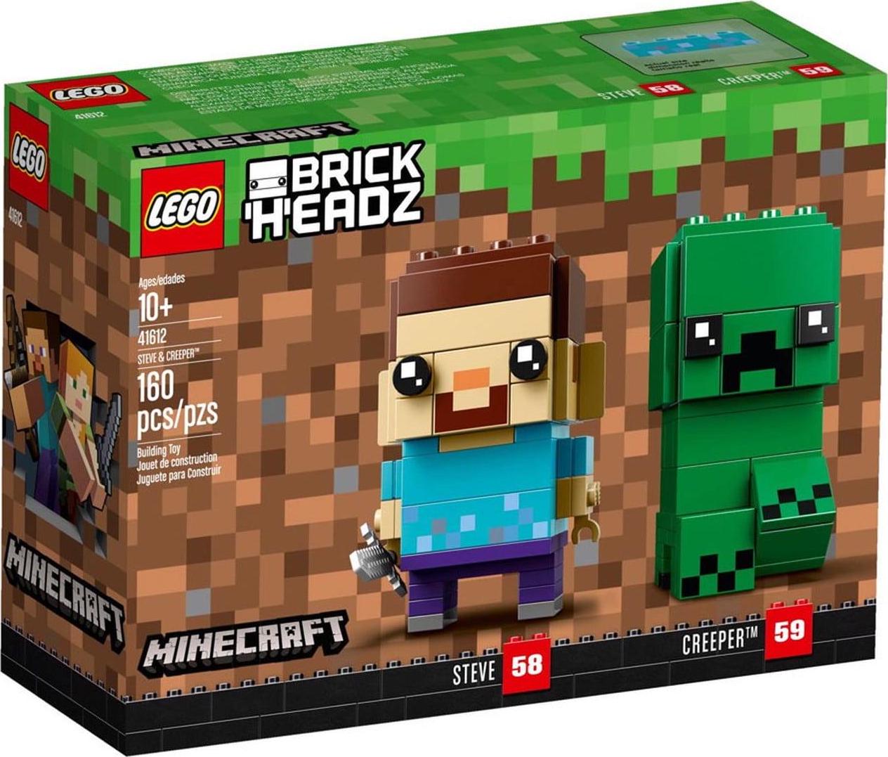 New BrickHeadz Minecraft Steve Creeper 41612 10+ Building Toy